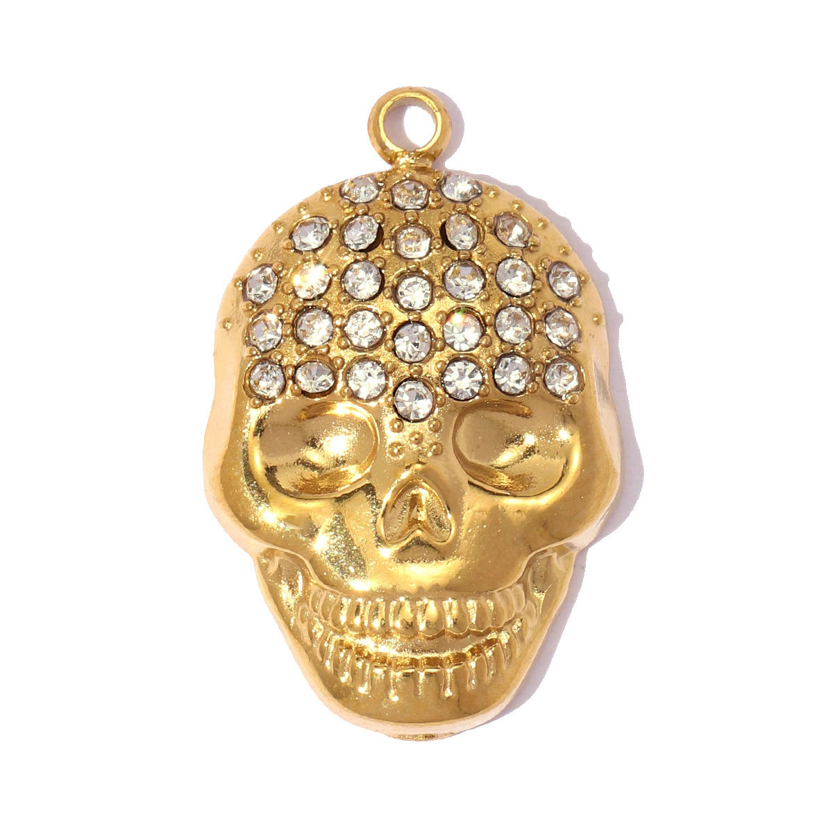 6pcs/pack Stainless Steel Rhinestone Skull DIY Earring Charms Geometric Square Necklace Pendants Woman Eye Heart Jewelry Wholesale