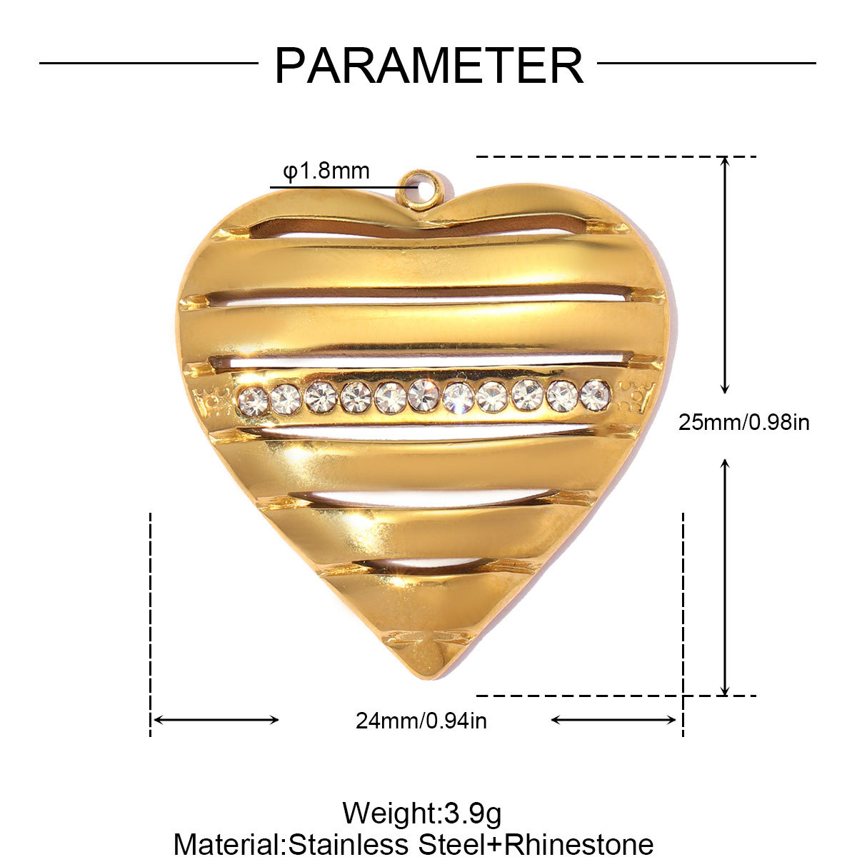 6pcs/pack Stainless Steel Rhinestone Skull DIY Earring Charms Geometric Square Necklace Pendants Woman Eye Heart Jewelry Wholesale
