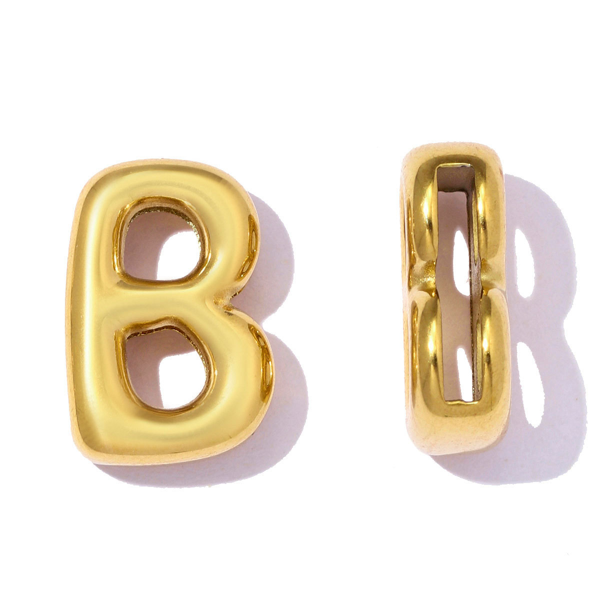 6pcs/pack Stainless Steel 18k Real Gold Plated Bubble Initial Letter Necklace Pendants A-Z Alphabet DIY Charms Women Name Jewelry