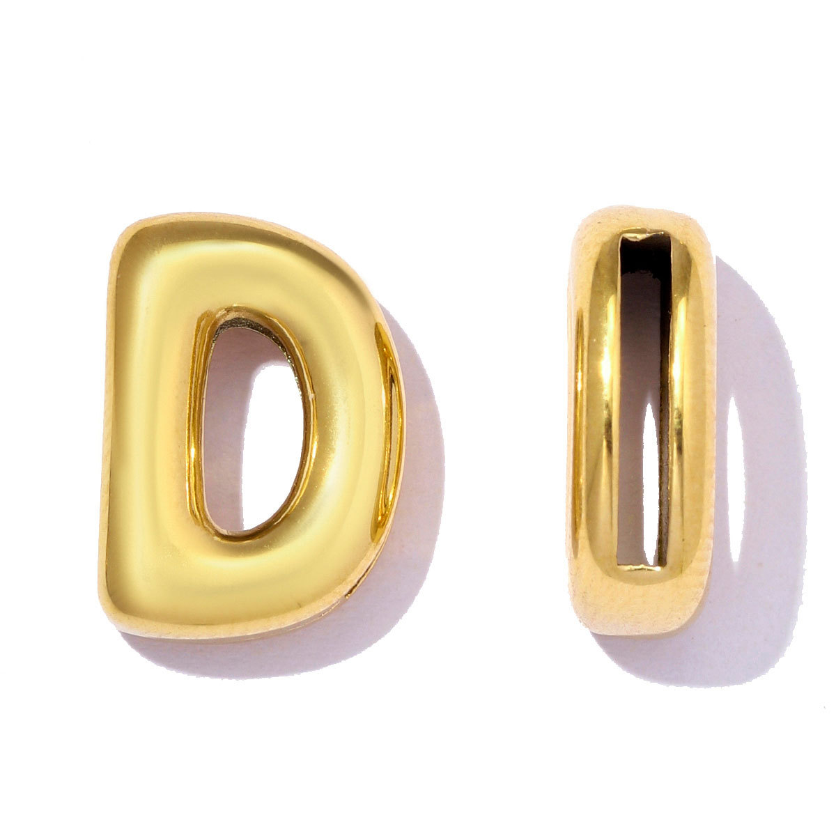 6pcs/pack Stainless Steel 18k Real Gold Plated Bubble Initial Letter Necklace Pendants A-Z Alphabet DIY Charms Women Name Jewelry