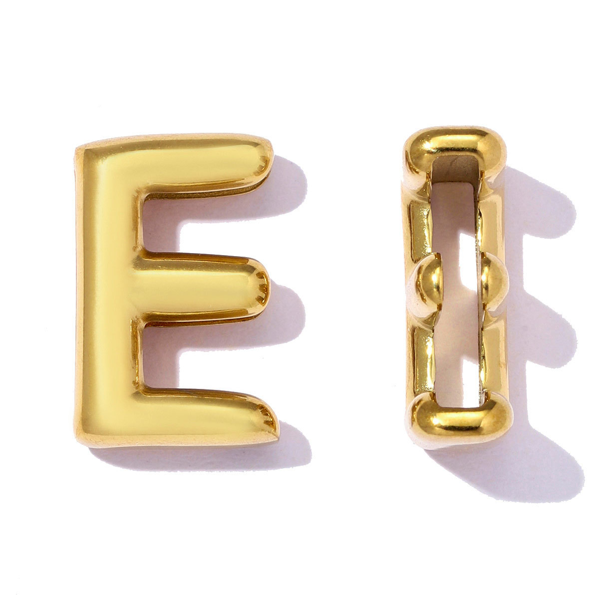 6pcs/pack Stainless Steel 18k Real Gold Plated Bubble Initial Letter Necklace Pendants A-Z Alphabet DIY Charms Women Name Jewelry