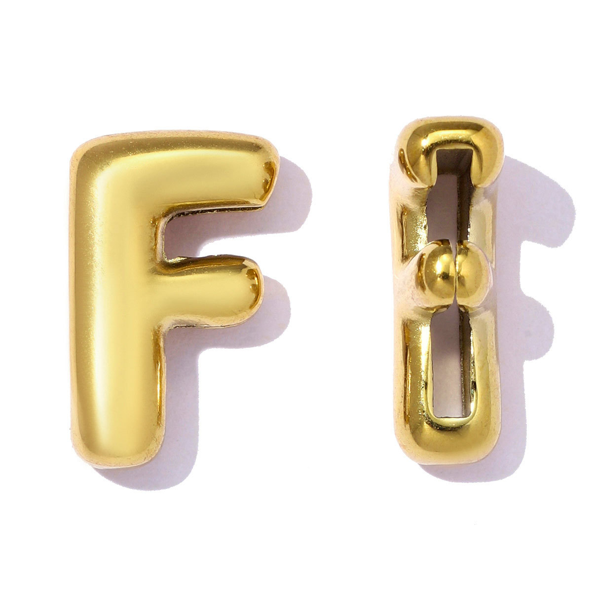 6pcs/pack Stainless Steel 18k Real Gold Plated Bubble Initial Letter Necklace Pendants A-Z Alphabet DIY Charms Women Name Jewelry