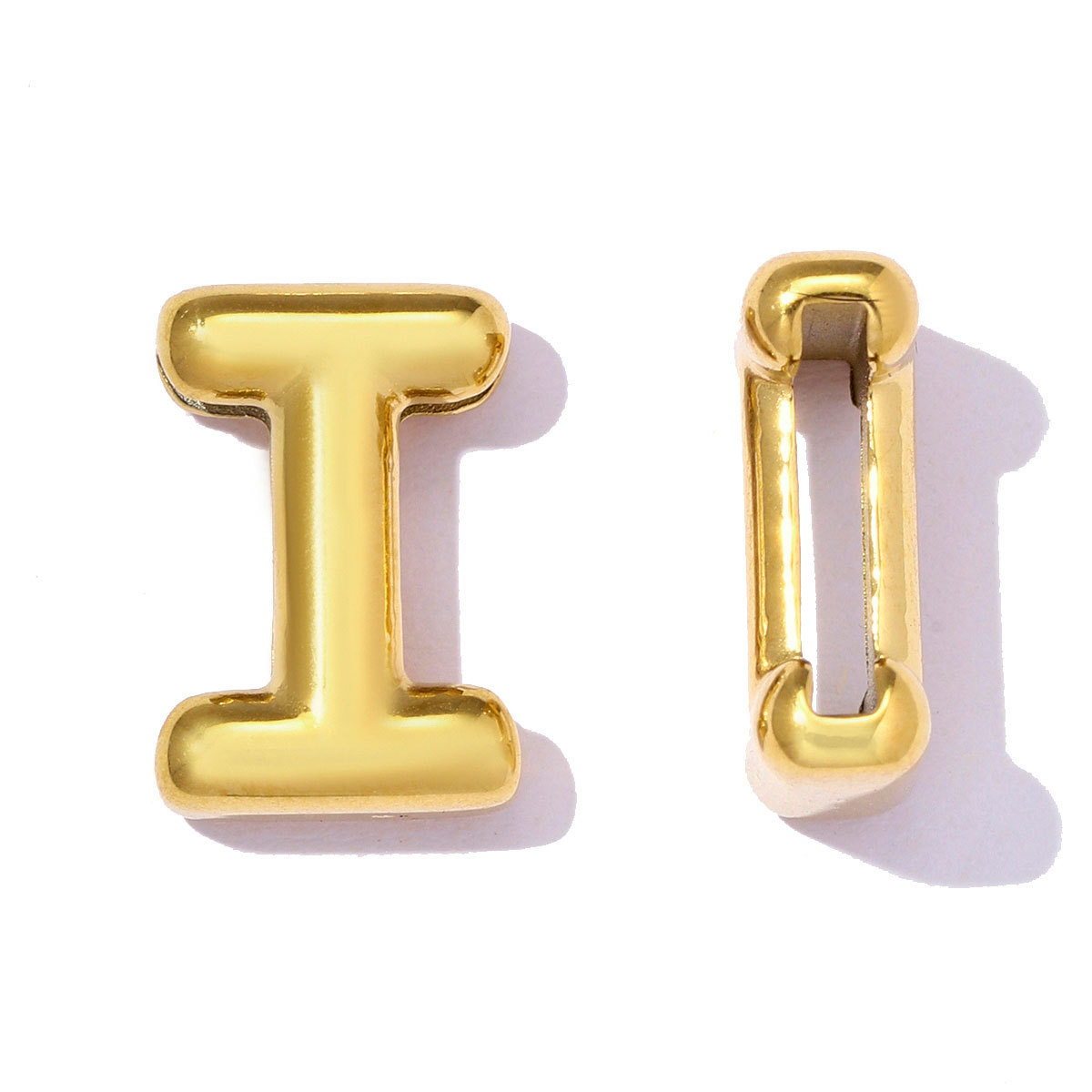 6pcs/pack Stainless Steel 18k Real Gold Plated Bubble Initial Letter Necklace Pendants A-Z Alphabet DIY Charms Women Name Jewelry