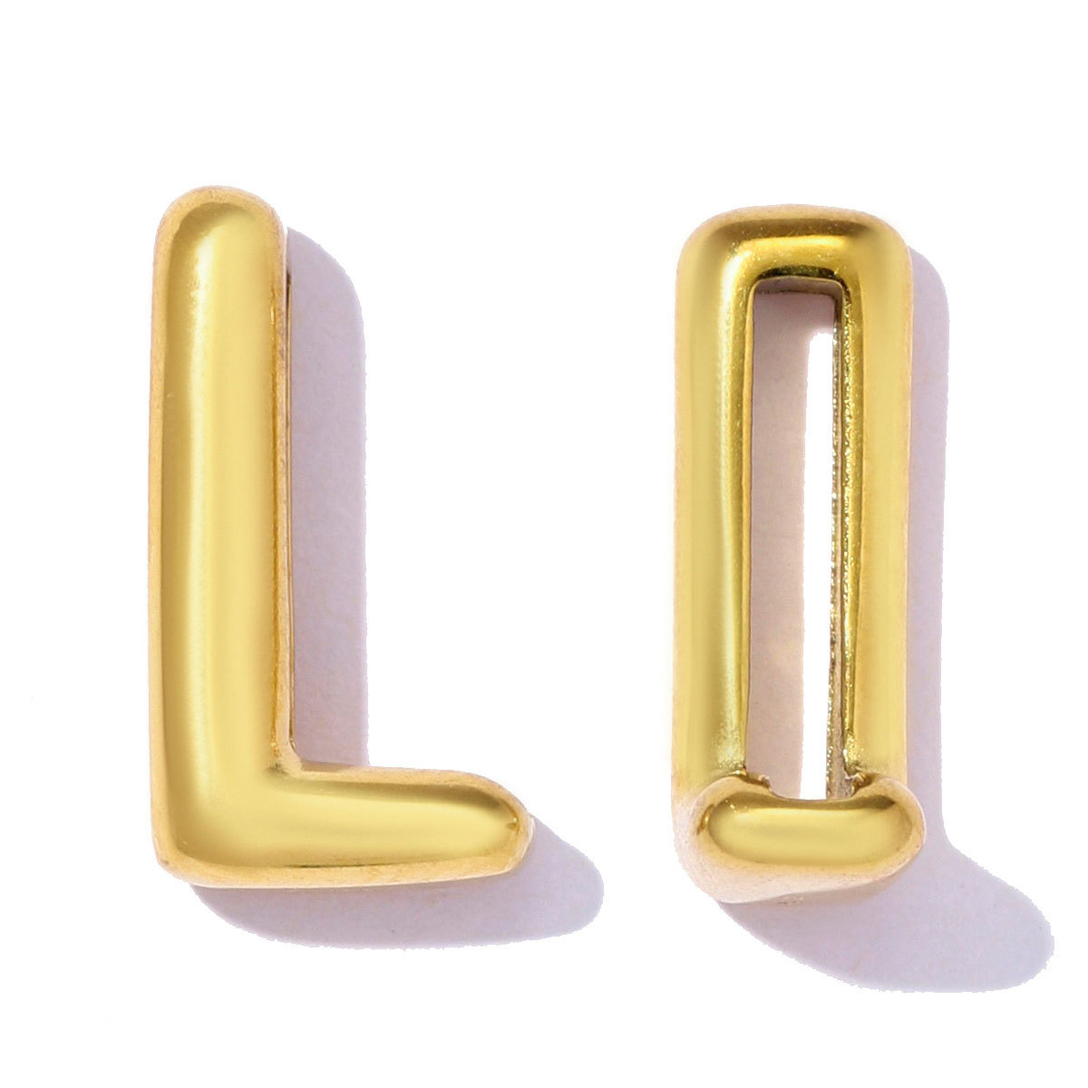 6pcs/pack Stainless Steel 18k Real Gold Plated Bubble Initial Letter Necklace Pendants A-Z Alphabet DIY Charms Women Name Jewelry