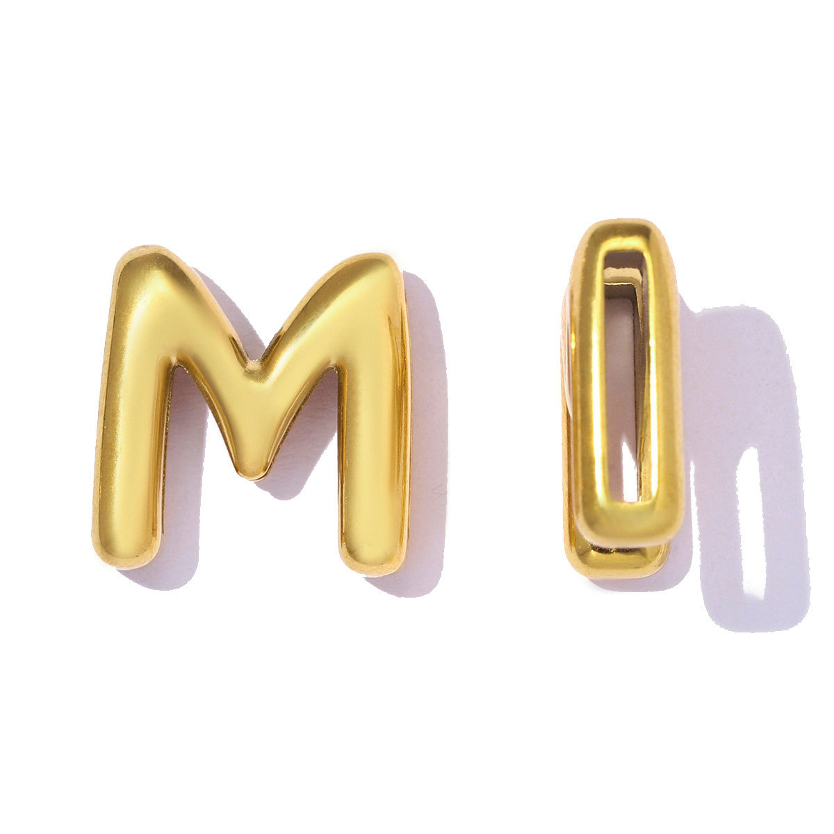 6pcs/pack Stainless Steel 18k Real Gold Plated Bubble Initial Letter Necklace Pendants A-Z Alphabet DIY Charms Women Name Jewelry
