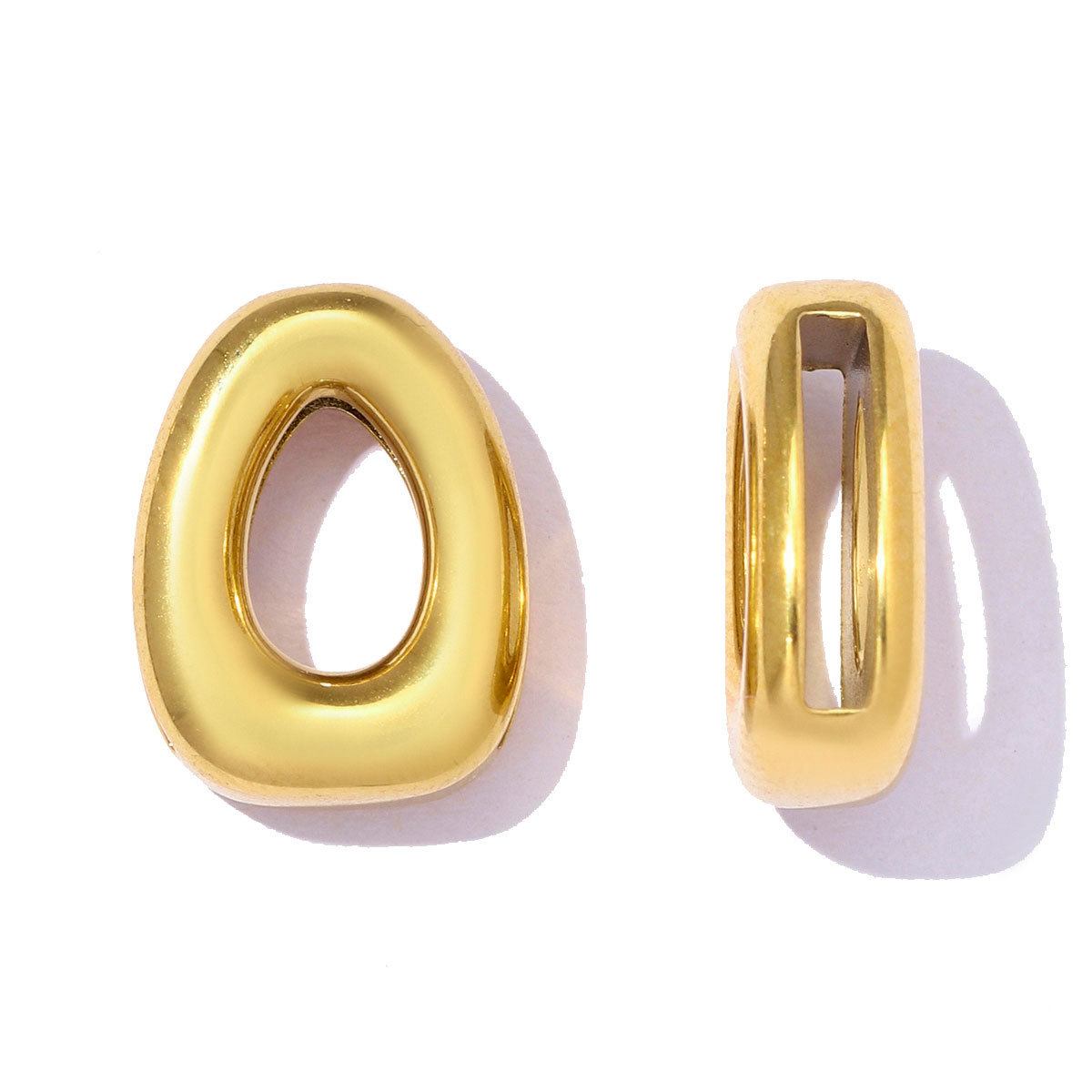 6pcs/pack Stainless Steel 18k Real Gold Plated Bubble Initial Letter Necklace Pendants A-Z Alphabet DIY Charms Women Name Jewelry