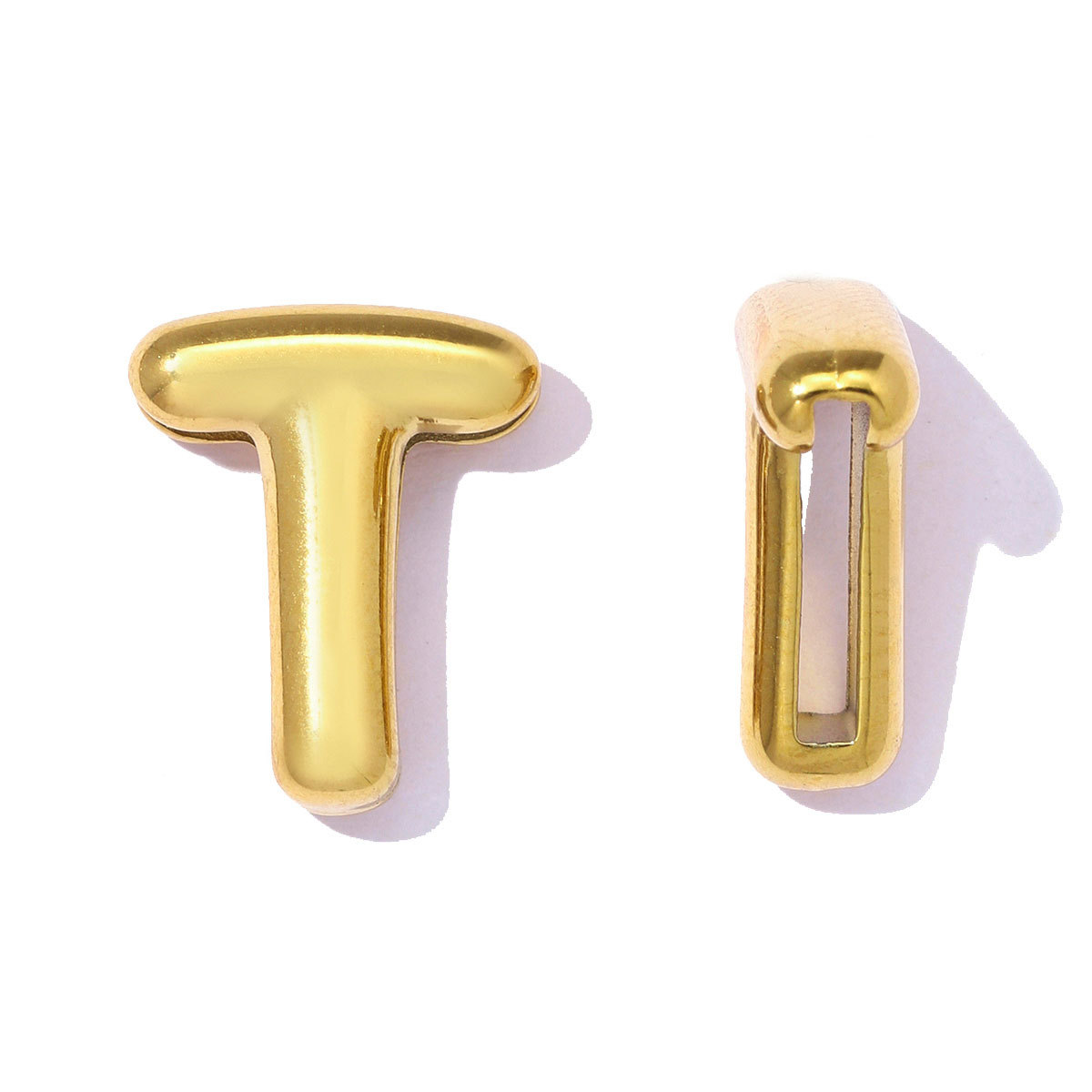 6pcs/pack Stainless Steel 18k Real Gold Plated Bubble Initial Letter Necklace Pendants A-Z Alphabet DIY Charms Women Name Jewelry