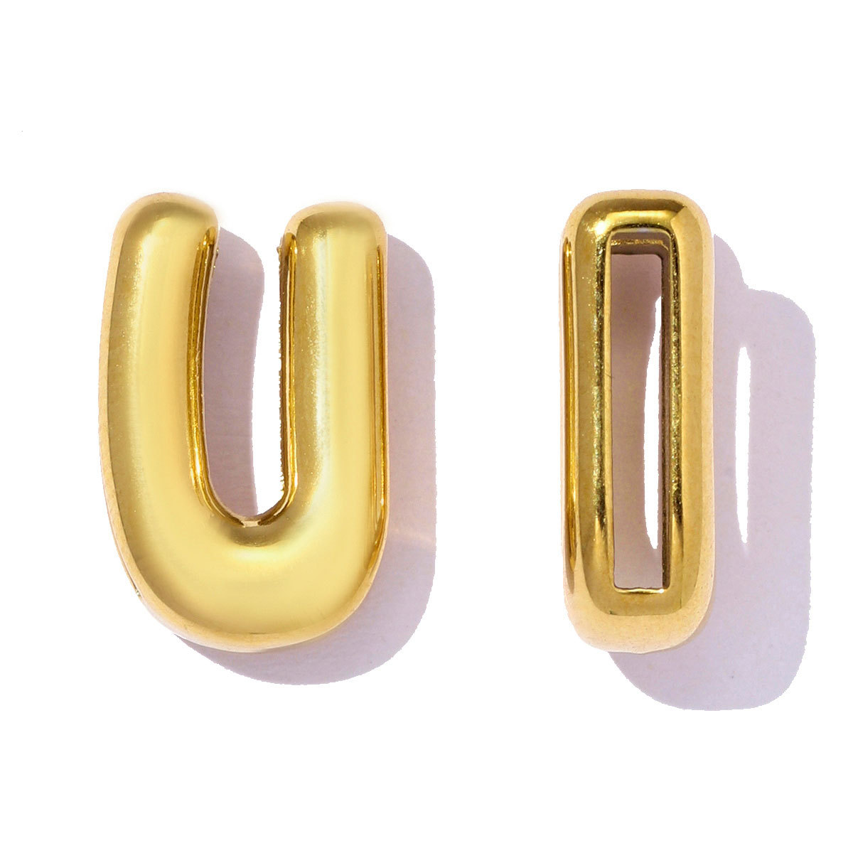 6pcs/pack Stainless Steel 18k Real Gold Plated Bubble Initial Letter Necklace Pendants A-Z Alphabet DIY Charms Women Name Jewelry