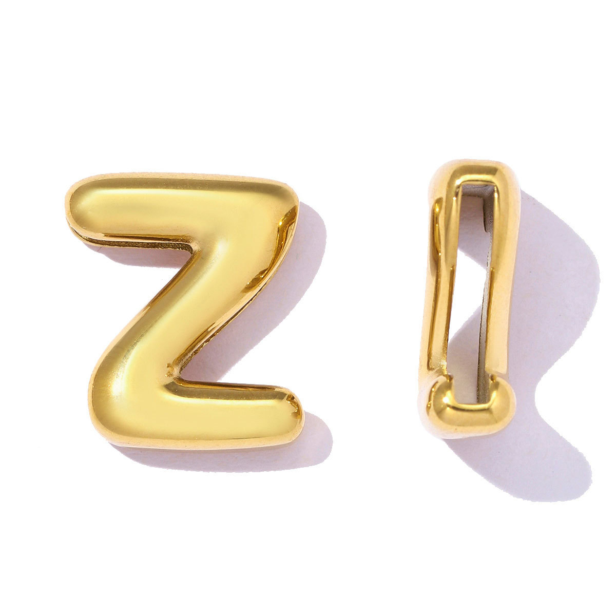 6pcs/pack Stainless Steel 18k Real Gold Plated Bubble Initial Letter Necklace Pendants A-Z Alphabet DIY Charms Women Name Jewelry