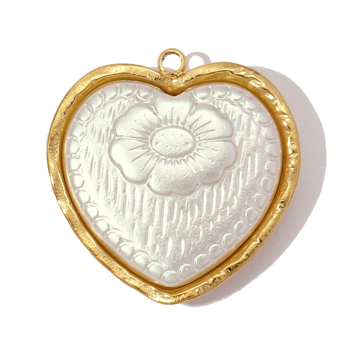 6pcs/pack Stainless Steel Relief Resin Sunflower Conch DIY Charm Love Heart Star Necklace Pendant Women Finger Jewelry Wholesale