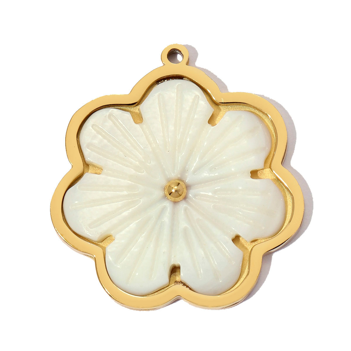 6pcs/pack Stainless Steel Relief Resin Sunflower Conch DIY Charm Love Heart Star Necklace Pendant Women Finger Jewelry Wholesale