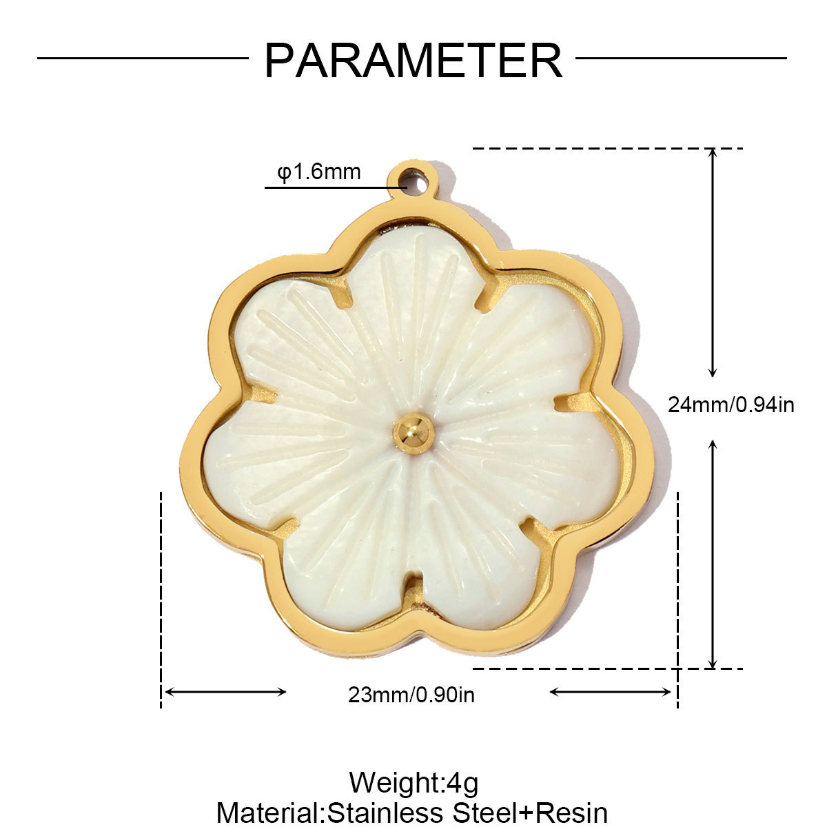 6pcs/pack Stainless Steel Relief Resin Sunflower Conch DIY Charm Love Heart Star Necklace Pendant Women Finger Jewelry Wholesale