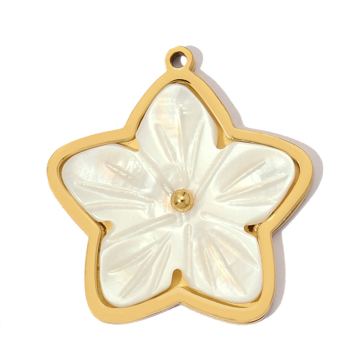 6pcs/pack Stainless Steel Relief Resin Sunflower Conch DIY Charm Love Heart Star Necklace Pendant Women Finger Jewelry Wholesale