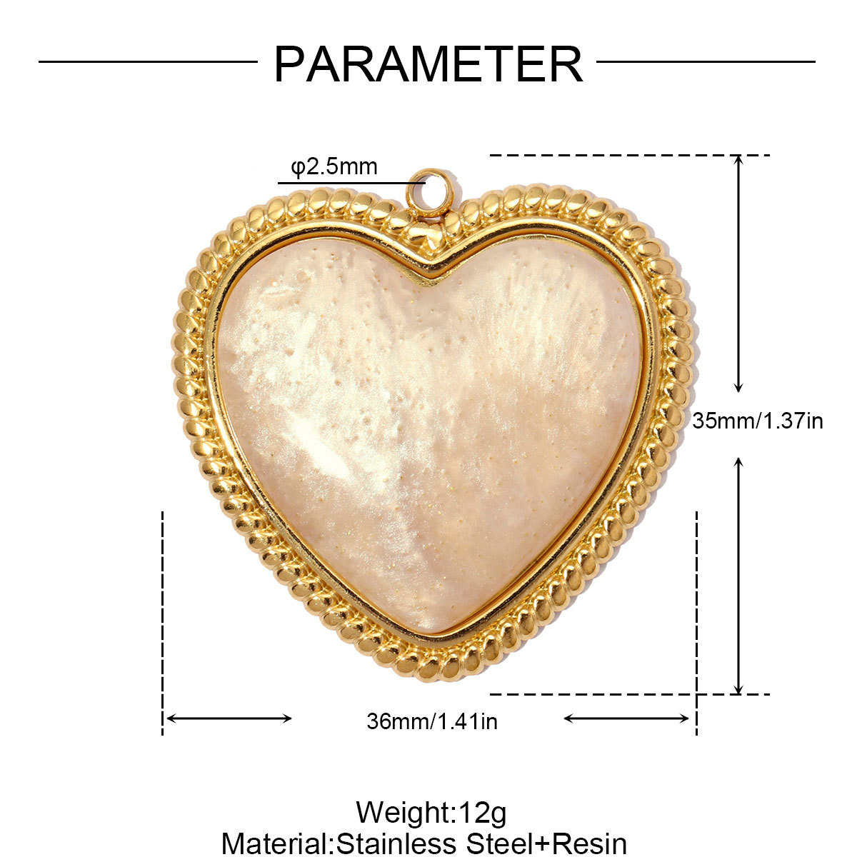 6pcs/pack Stainless Steel Resin Big Love Heart DIY Earring Charms Relief Rhinestone Sun Necklace Pendants Women Jewelry Wholesale