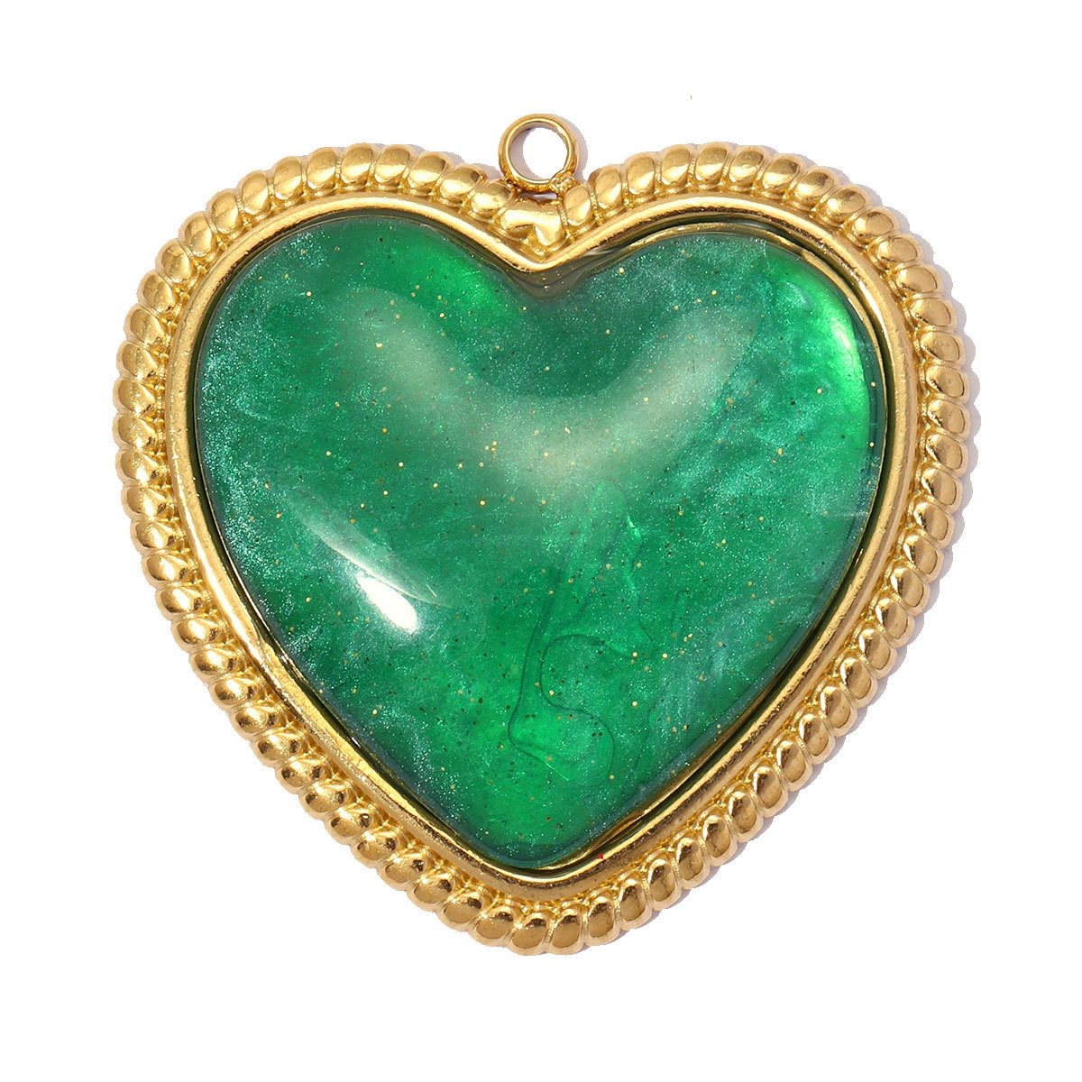 6pcs/pack Stainless Steel Resin Big Love Heart DIY Earring Charms Relief Rhinestone Sun Necklace Pendants Women Jewelry Wholesale
