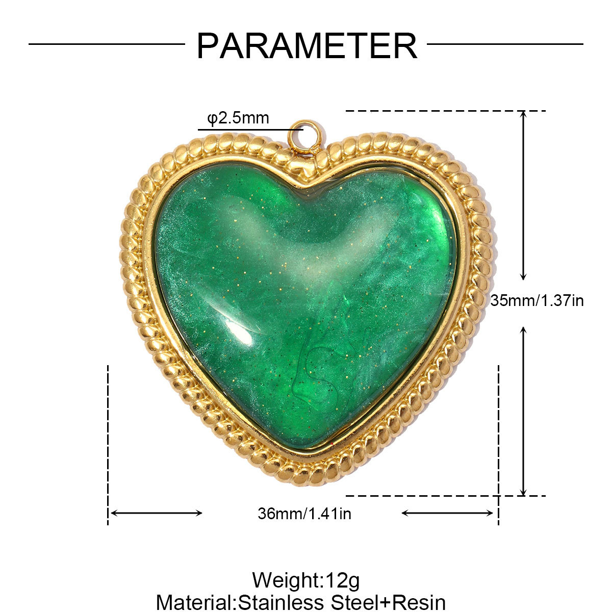 6pcs/pack Stainless Steel Resin Big Love Heart DIY Earring Charms Relief Rhinestone Sun Necklace Pendants Women Jewelry Wholesale