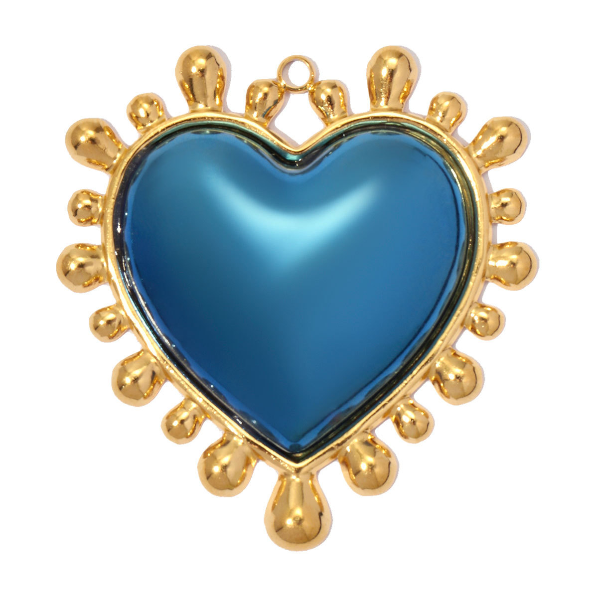 6pcs/pack Large Stainless Steel Love Heart DIY Earring Charms Enamel Flower Necklace Pendants Women Retro Jewelry Wholesale