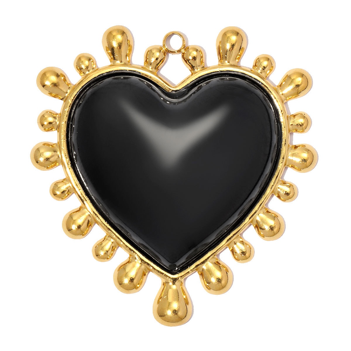 6pcs/pack Large Stainless Steel Love Heart DIY Earring Charms Enamel Flower Necklace Pendants Women Retro Jewelry Wholesale