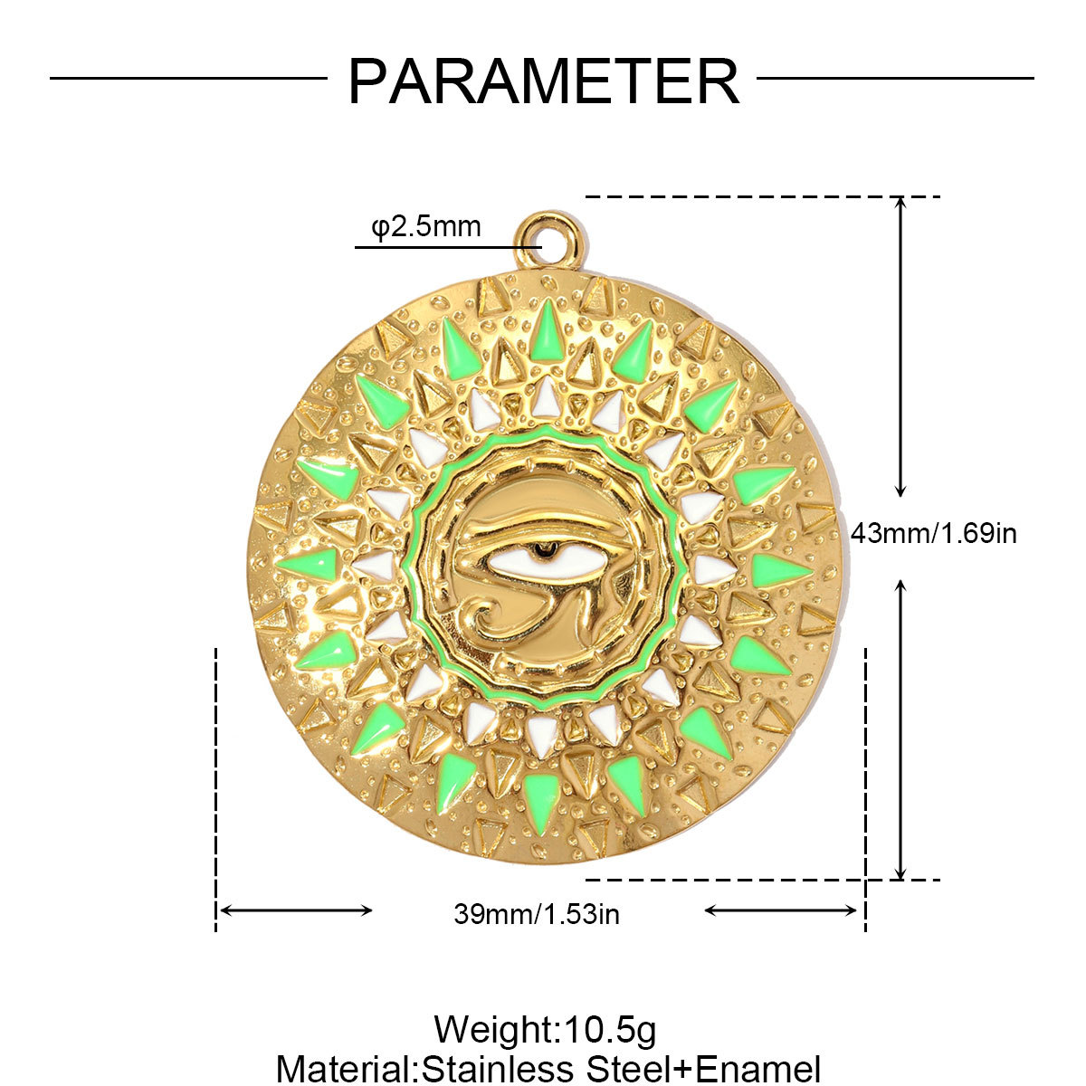 6pcs/pack Large Stainless Steel Tow Tine Sun FLower Moon DIY Earring Charm Heart Necklace Pendant Women Evil Eye Jewelry Wholesale