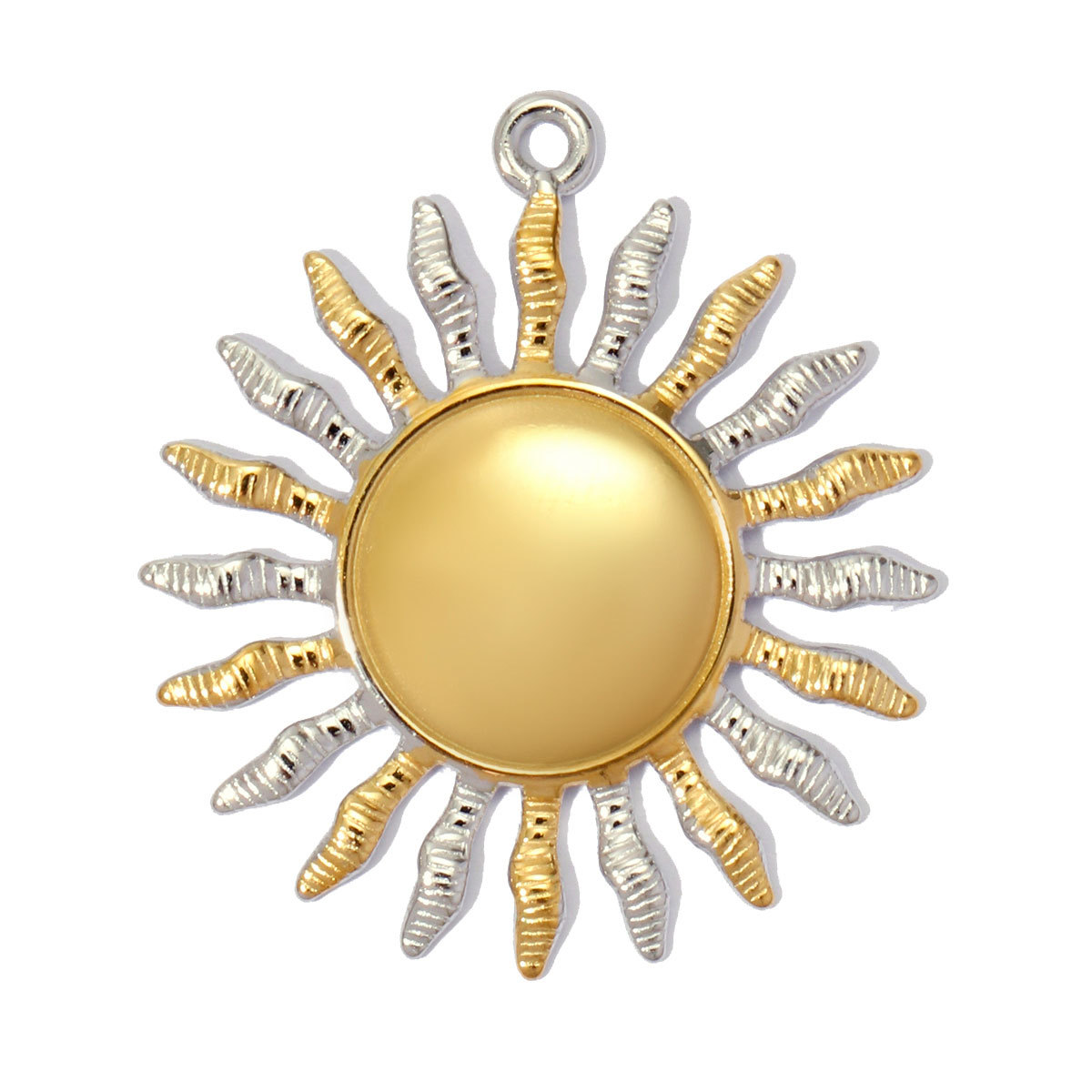 6pcs/pack Large Stainless Steel Tow Tine Sun FLower Moon DIY Earring Charm Heart Necklace Pendant Women Evil Eye Jewelry Wholesale
