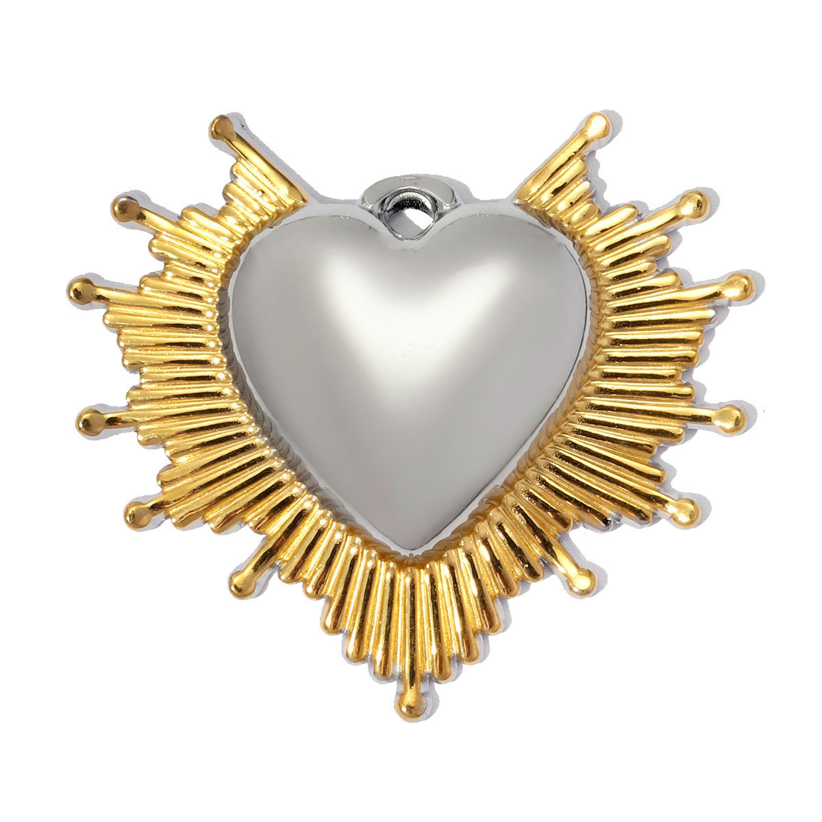 6pcs/pack Large Stainless Steel Tow Tine Sun FLower Moon DIY Earring Charm Heart Necklace Pendant Women Evil Eye Jewelry Wholesale