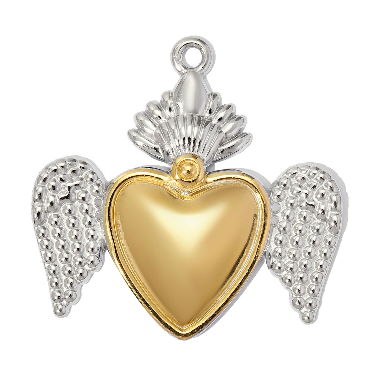 6pcs/pack Large Stainless Steel Tow Tine Sun FLower Moon DIY Earring Charm Heart Necklace Pendant Women Evil Eye Jewelry Wholesale