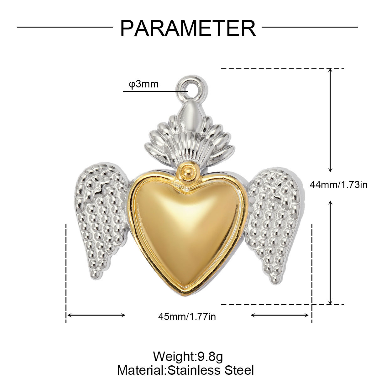 6pcs/pack Large Stainless Steel Tow Tine Sun FLower Moon DIY Earring Charm Heart Necklace Pendant Women Evil Eye Jewelry Wholesale
