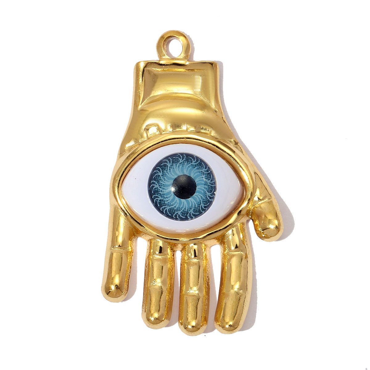 6pcs/pack Stainless Steel Enamel Hamsa Hand Evil Eye DIY Charms Love Heart Cross Necklace Pendants Women Wing Jewelry Wholesale