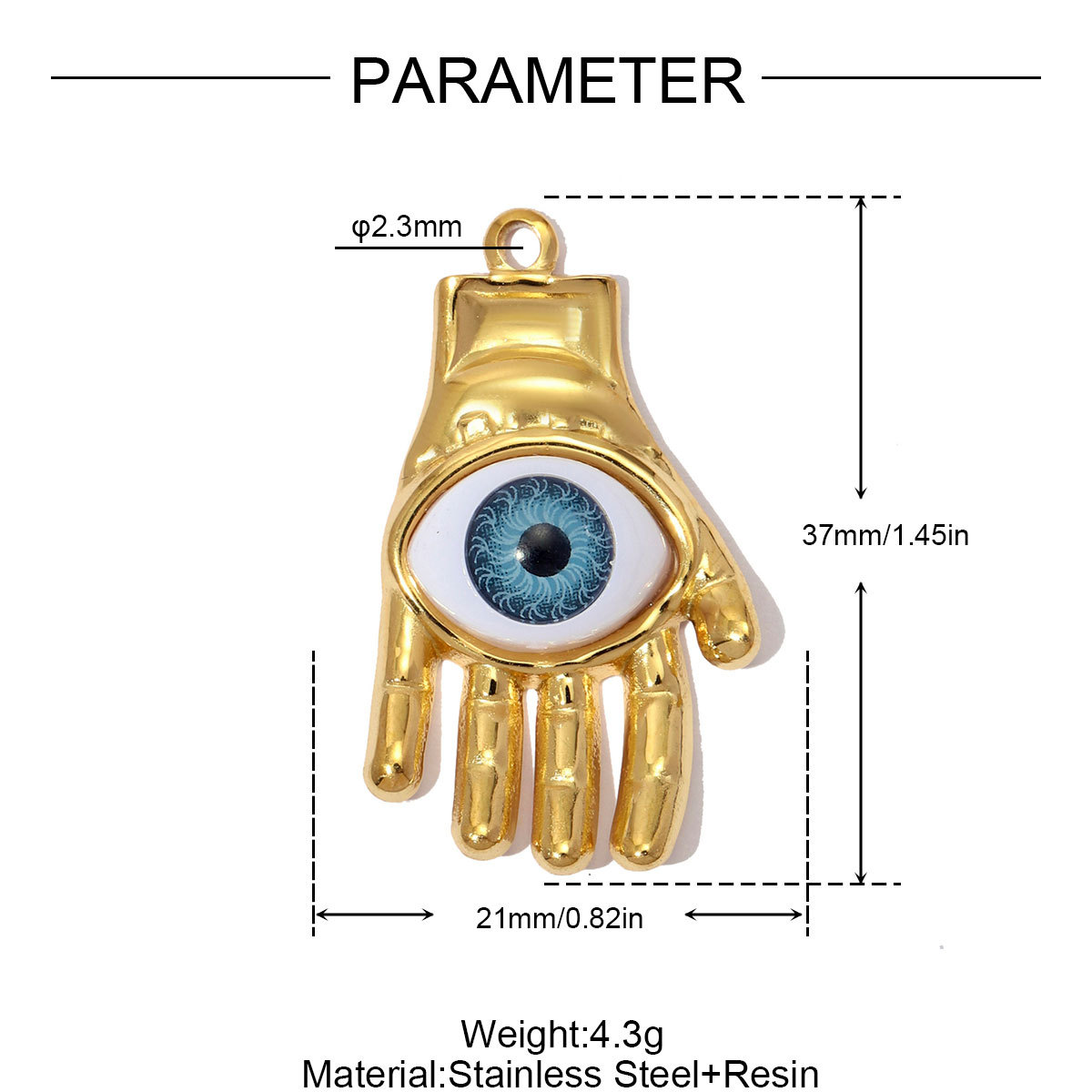 6pcs/pack Stainless Steel Enamel Hamsa Hand Evil Eye DIY Charms Love Heart Cross Necklace Pendants Women Wing Jewelry Wholesale