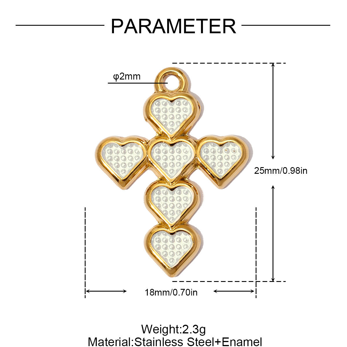 6pcs/pack Stainless Steel Enamel Hamsa Hand Evil Eye DIY Charms Love Heart Cross Necklace Pendants Women Wing Jewelry Wholesale