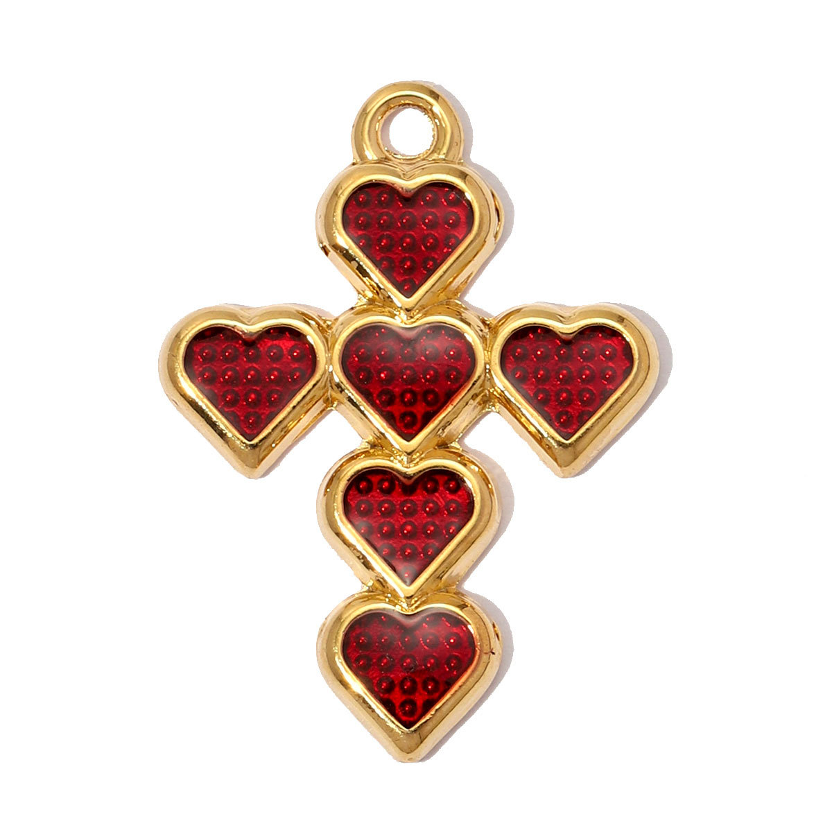 6pcs/pack Stainless Steel Enamel Hamsa Hand Evil Eye DIY Charms Love Heart Cross Necklace Pendants Women Wing Jewelry Wholesale