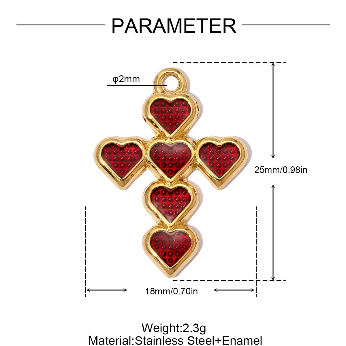 6pcs/pack Stainless Steel Enamel Hamsa Hand Evil Eye DIY Charms Love Heart Cross Necklace Pendants Women Wing Jewelry Wholesale