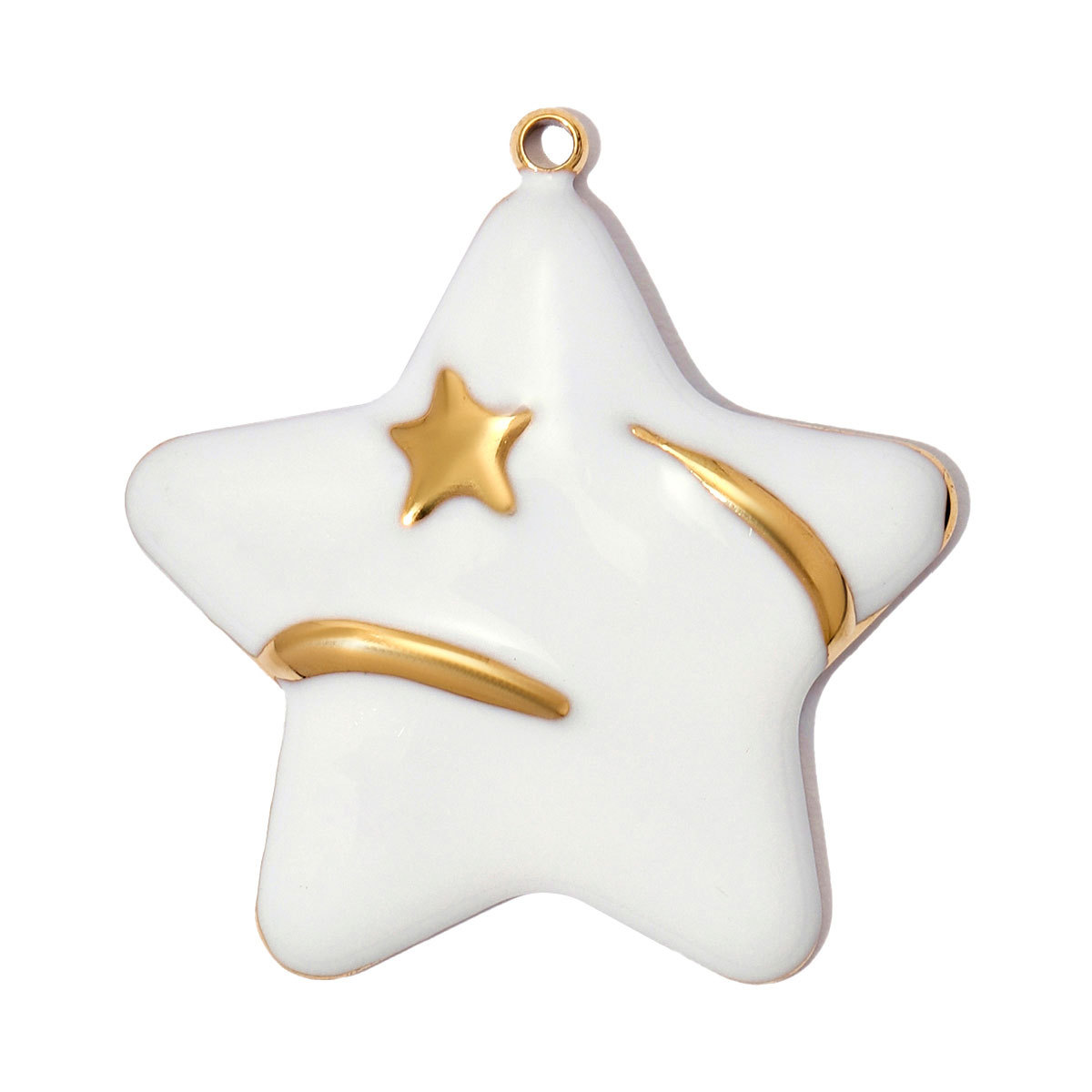 6pcs/pack Large Stainless Steel Enamel Star Angel Cross DIY Charms Heart Leaf Necklace Pendants Women Wing Jewelry Wholesale