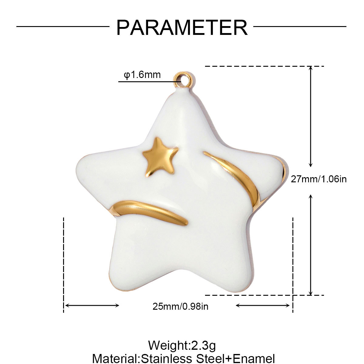 6pcs/pack Large Stainless Steel Enamel Star Angel Cross DIY Charms Heart Leaf Necklace Pendants Women Wing Jewelry Wholesale