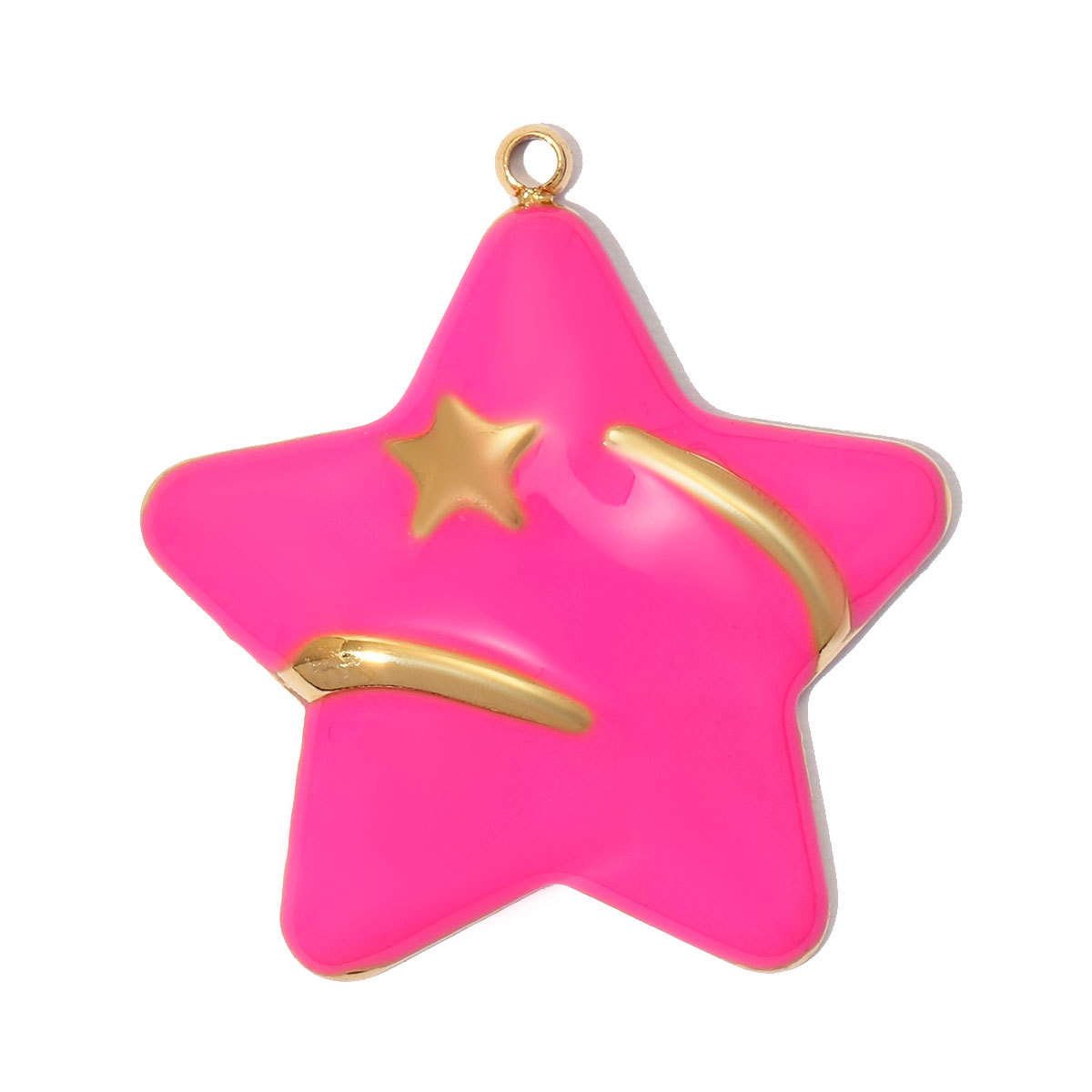 6pcs/pack Large Stainless Steel Enamel Star Angel Cross DIY Charms Heart Leaf Necklace Pendants Women Wing Jewelry Wholesale