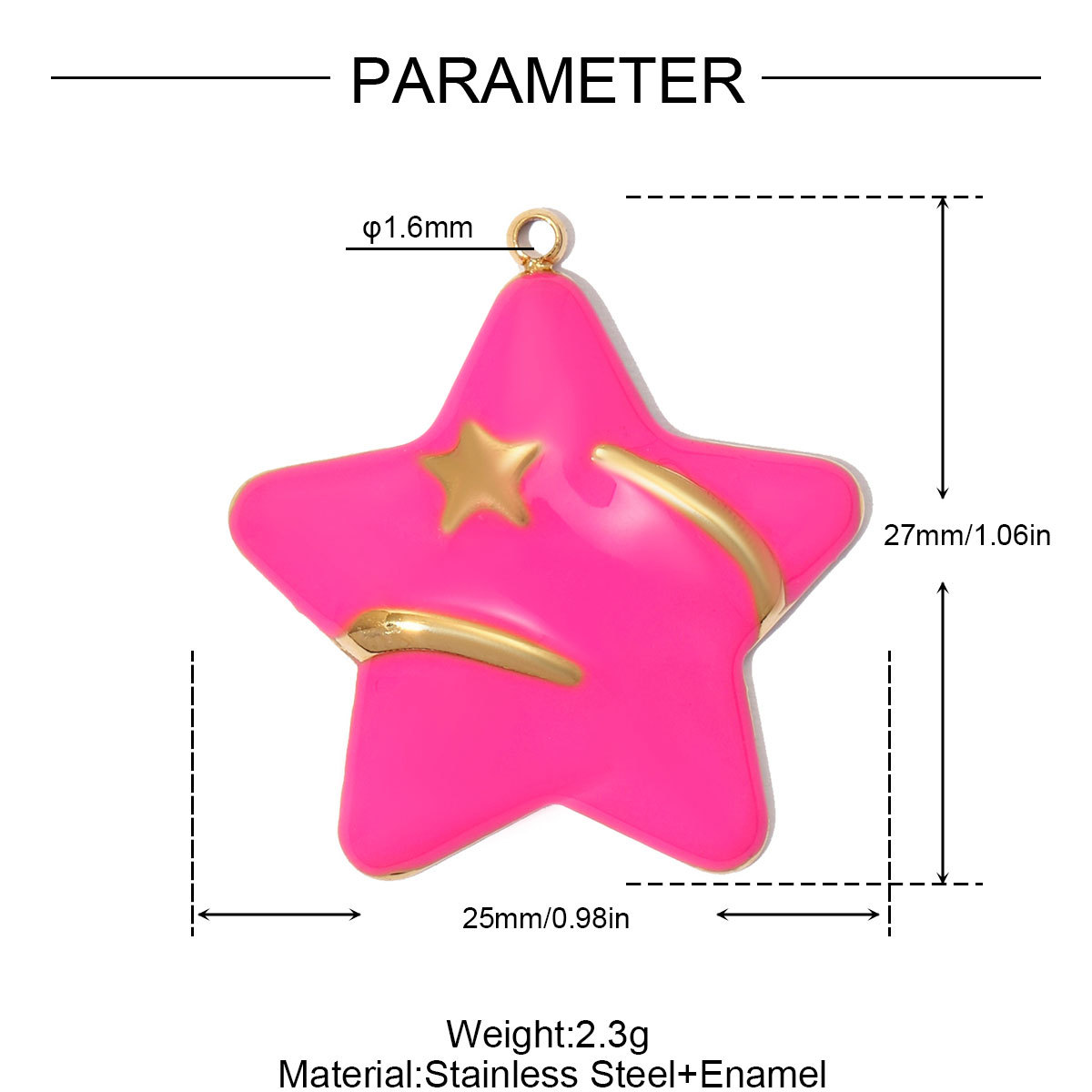 6pcs/pack Large Stainless Steel Enamel Star Angel Cross DIY Charms Heart Leaf Necklace Pendants Women Wing Jewelry Wholesale