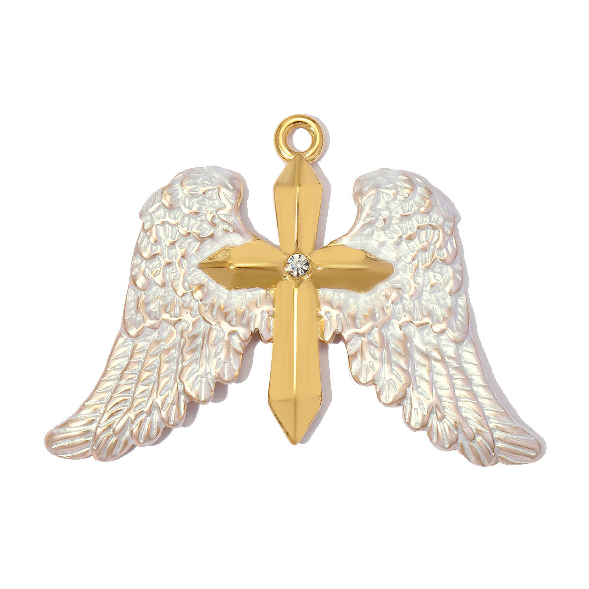 6pcs/pack Large Stainless Steel Enamel Star Angel Cross DIY Charms Heart Leaf Necklace Pendants Women Wing Jewelry Wholesale