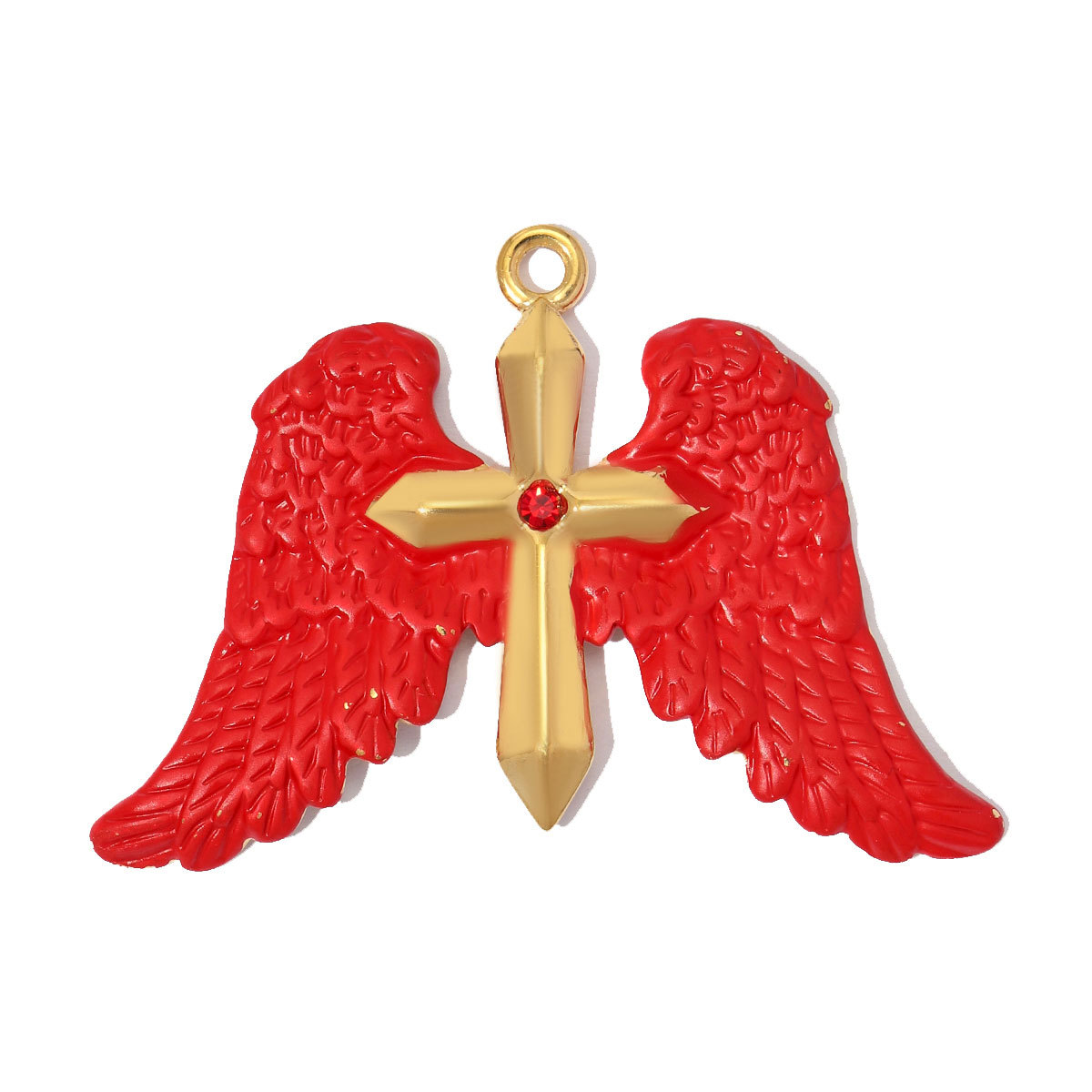 6pcs/pack Large Stainless Steel Enamel Star Angel Cross DIY Charms Heart Leaf Necklace Pendants Women Wing Jewelry Wholesale