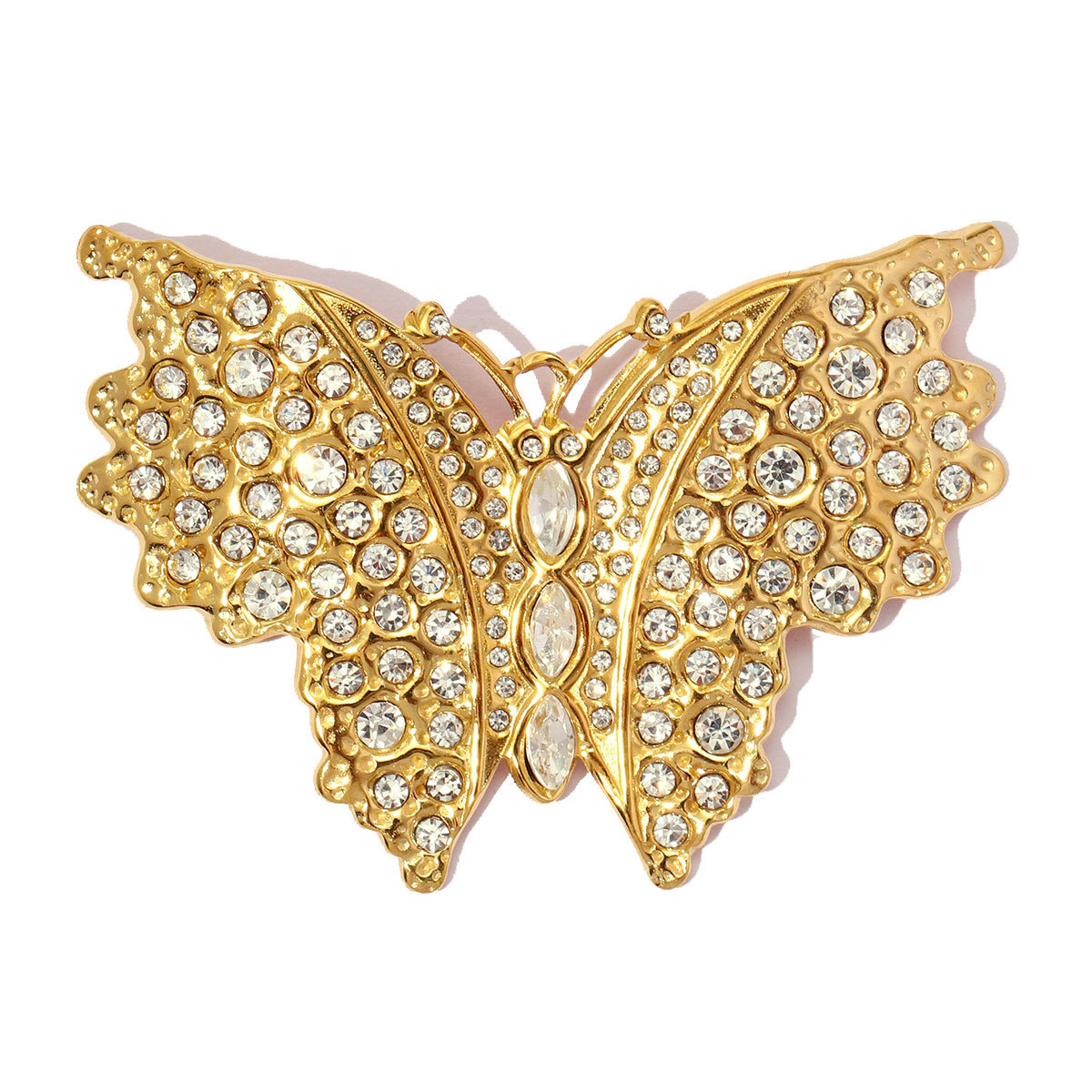 6pcs/pack Large Stainless Steel Rhinestone Feather Leaf DIY Charms Enamel Butterfly Necklace Pendants Women Jewelry Wholesale
