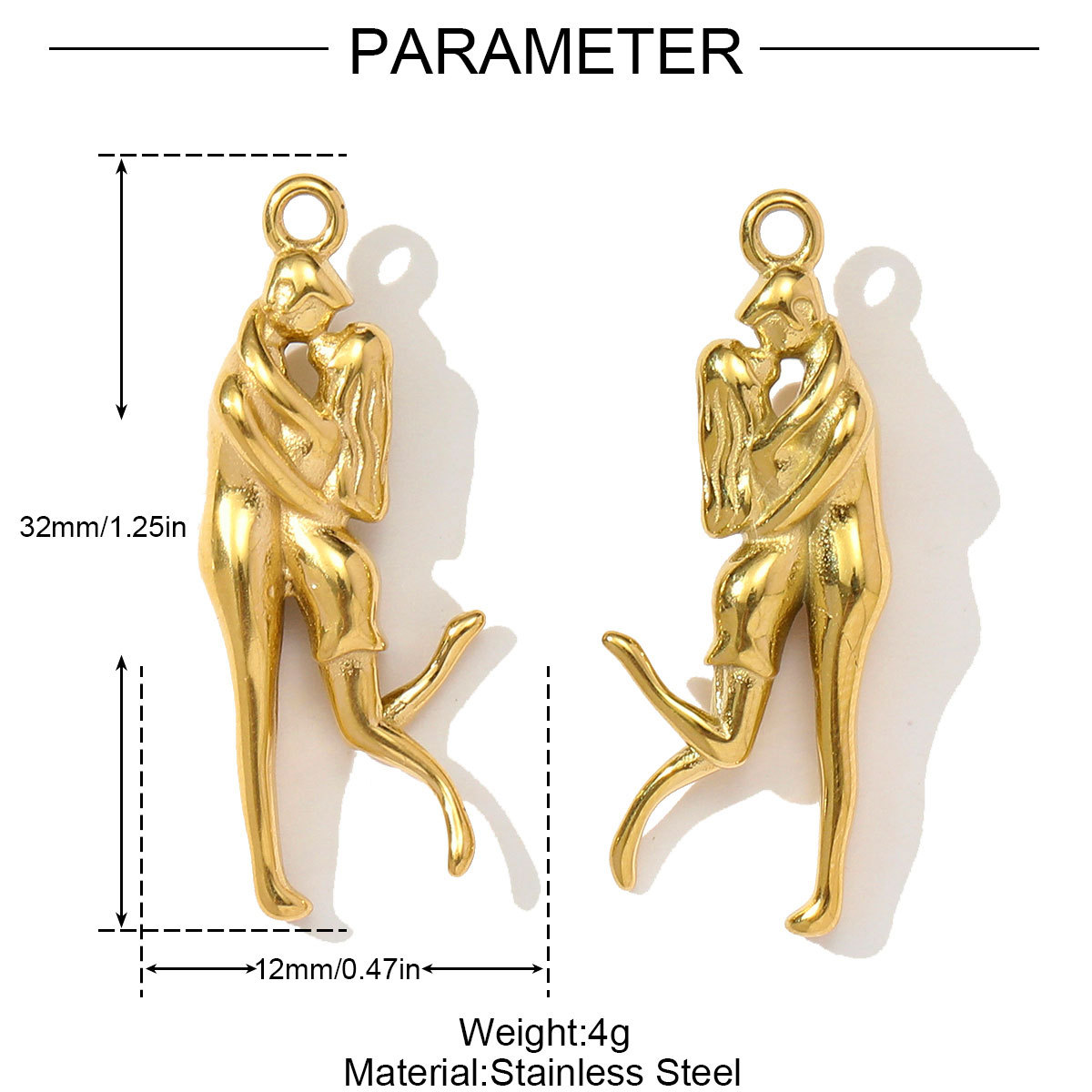 6pcs/pack Stainless Steel 3D The Triumphal Arch Lovers Pendants Boot Heart Eye DIY Charms Women French Love Dog Dream Jewelry