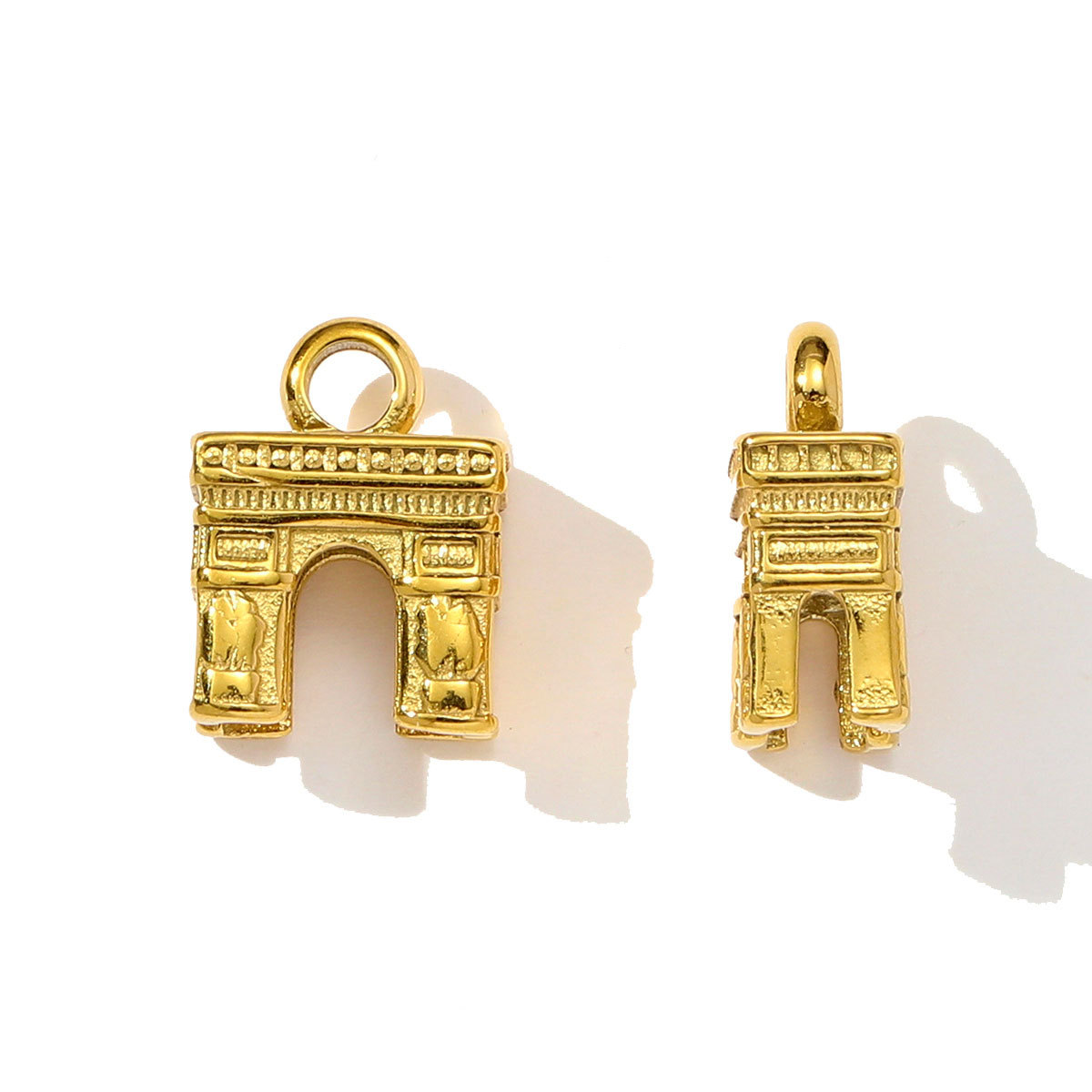 6pcs/pack Stainless Steel 3D The Triumphal Arch Lovers Pendants Boot Heart Eye DIY Charms Women French Love Dog Dream Jewelry