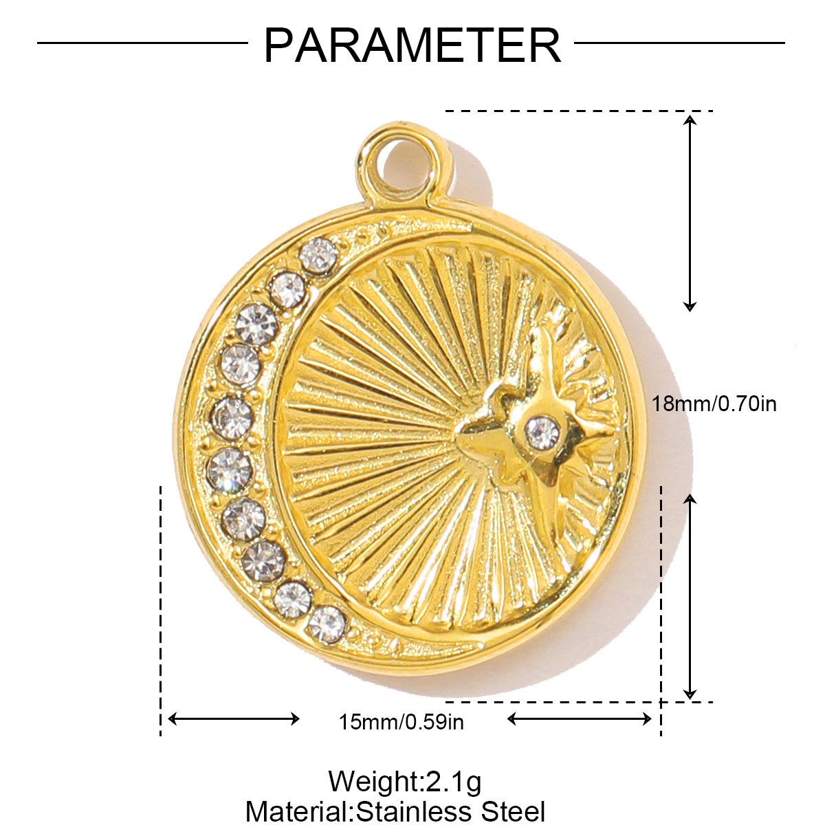 6pcs/pack Stainless Steel Rhinestone Dial Moon Heart Pendants Pliers Earphones DIY Bracelet Charms Women House Airplane Jewelry