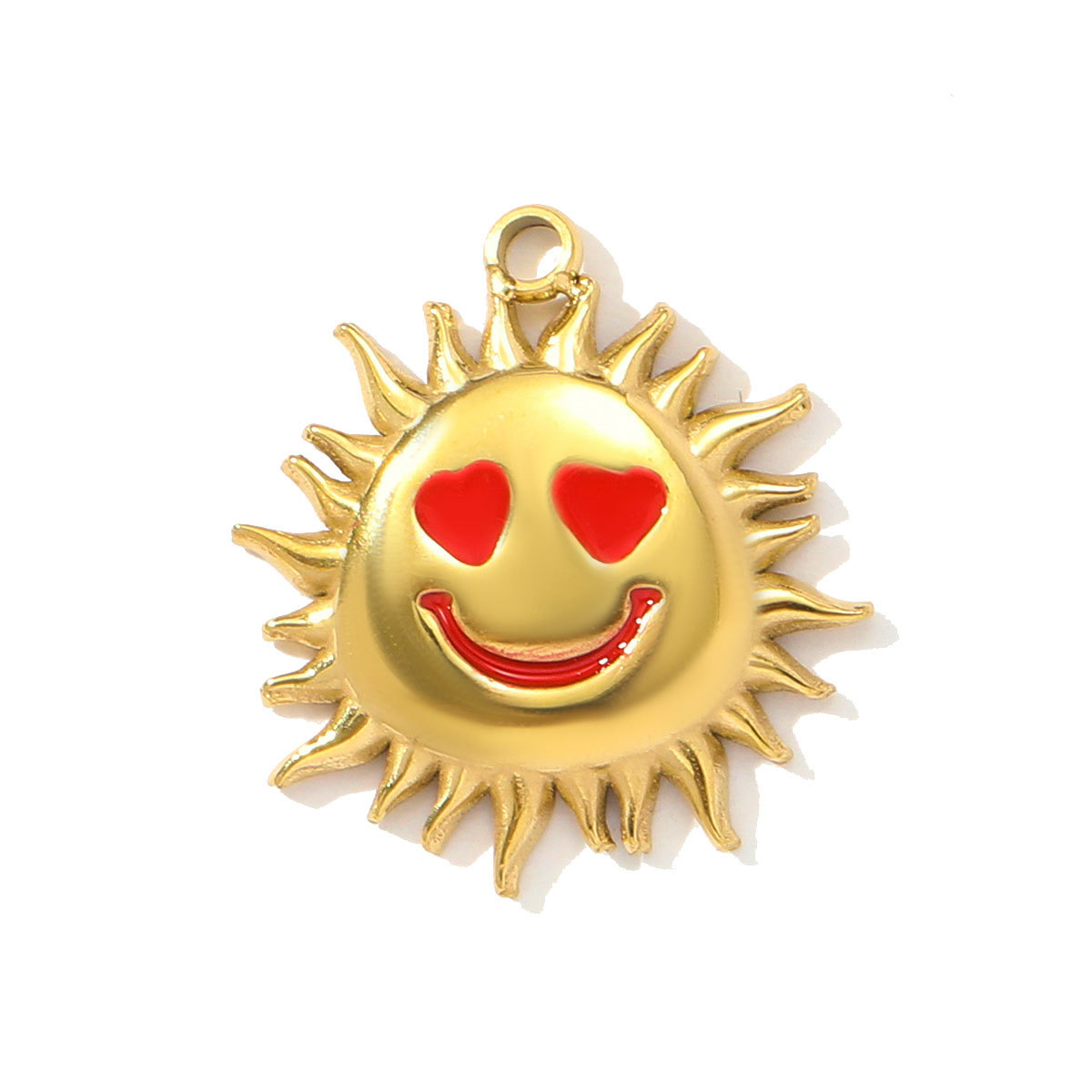 6pcs/pack Fashion Stainless Steel Enamel Happy Love Sun Pendants Baseball Sport DIY Bracelet Charms Women Lucky Angel Jewelry
