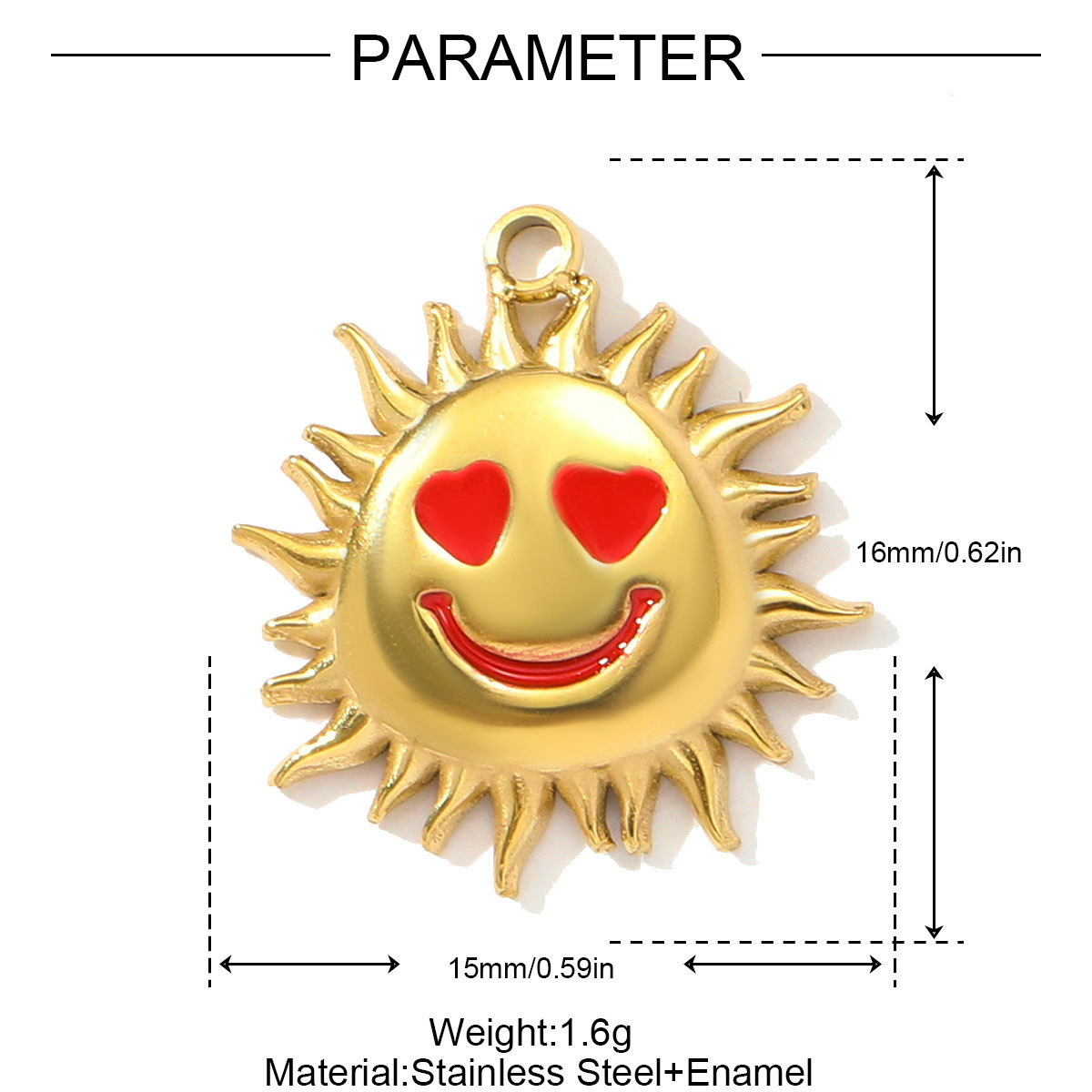 6pcs/pack Fashion Stainless Steel Enamel Happy Love Sun Pendants Baseball Sport DIY Bracelet Charms Women Lucky Angel Jewelry