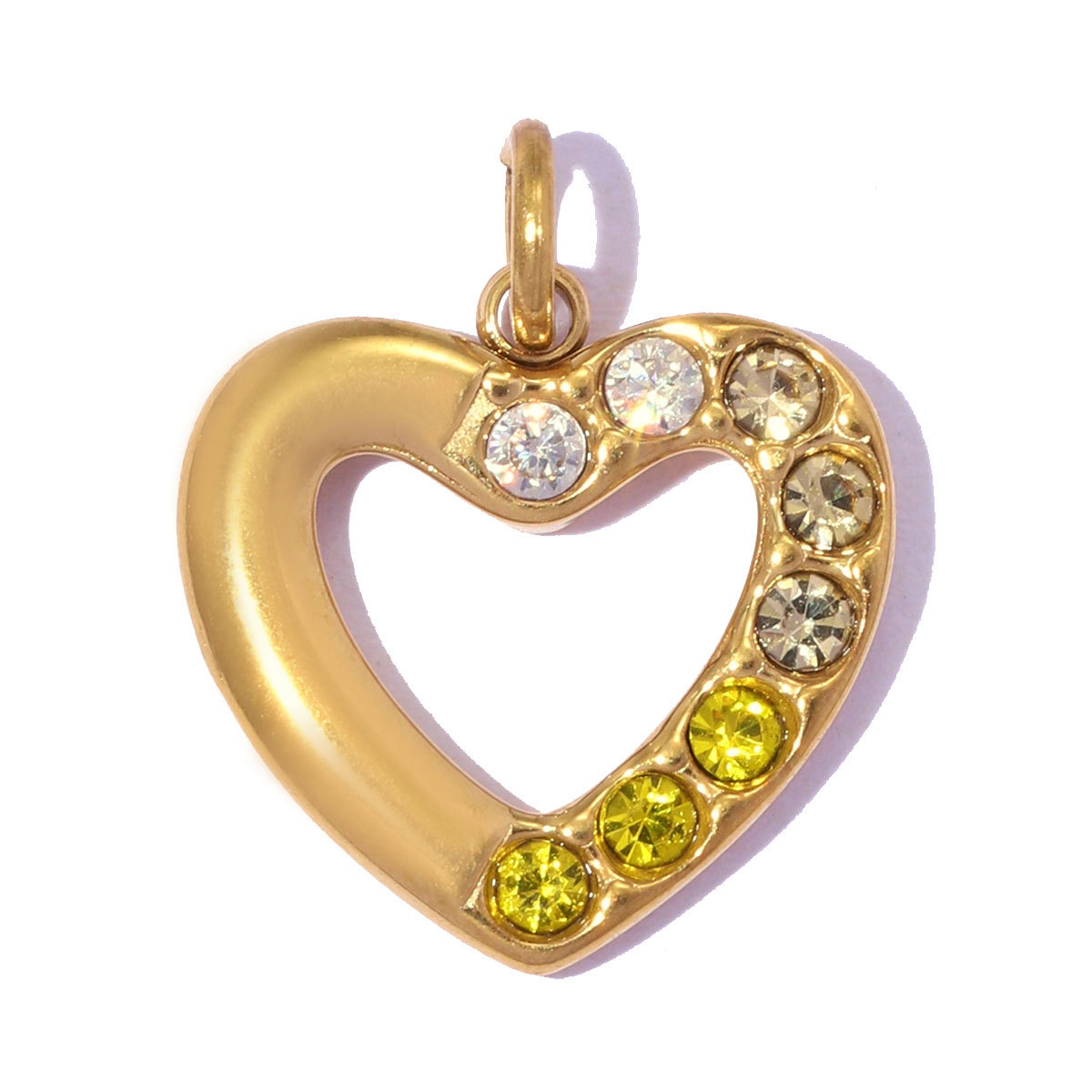 6pcs/pack Stainless Steel Rhinestone Star DIY Bracelet Charms Hollow Love Heart  Necklace Pendants Women Earring Jewelry Wholesale