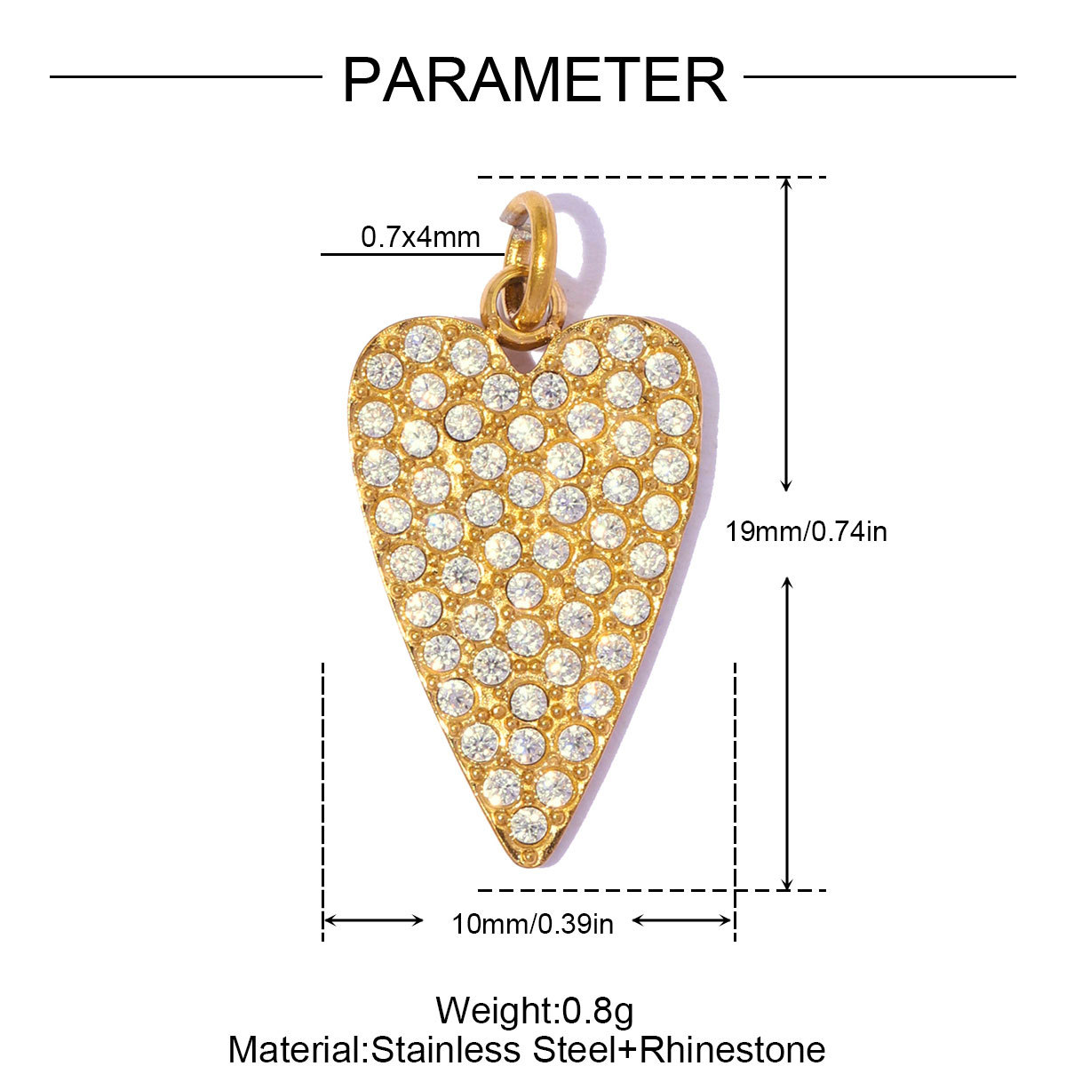 6pcs/pack Stainless Steel Rhinestone Star DIY Bracelet Charms Hollow Love Heart  Necklace Pendants Women Earring Jewelry Wholesale
