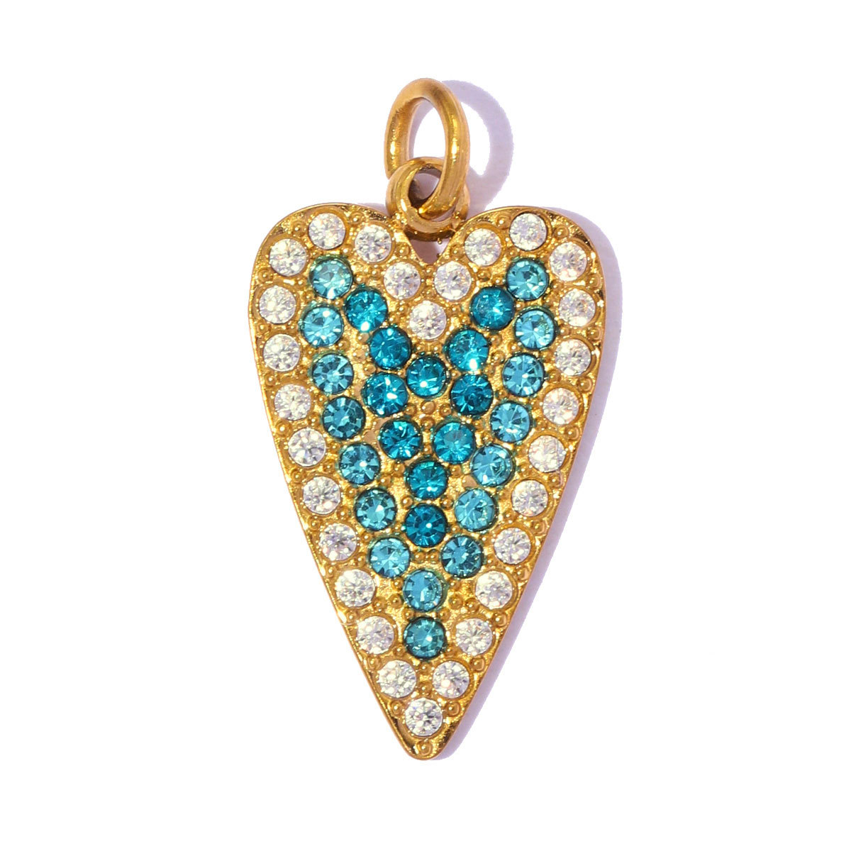 6pcs/pack Stainless Steel Rhinestone Star DIY Bracelet Charms Hollow Love Heart  Necklace Pendants Women Earring Jewelry Wholesale