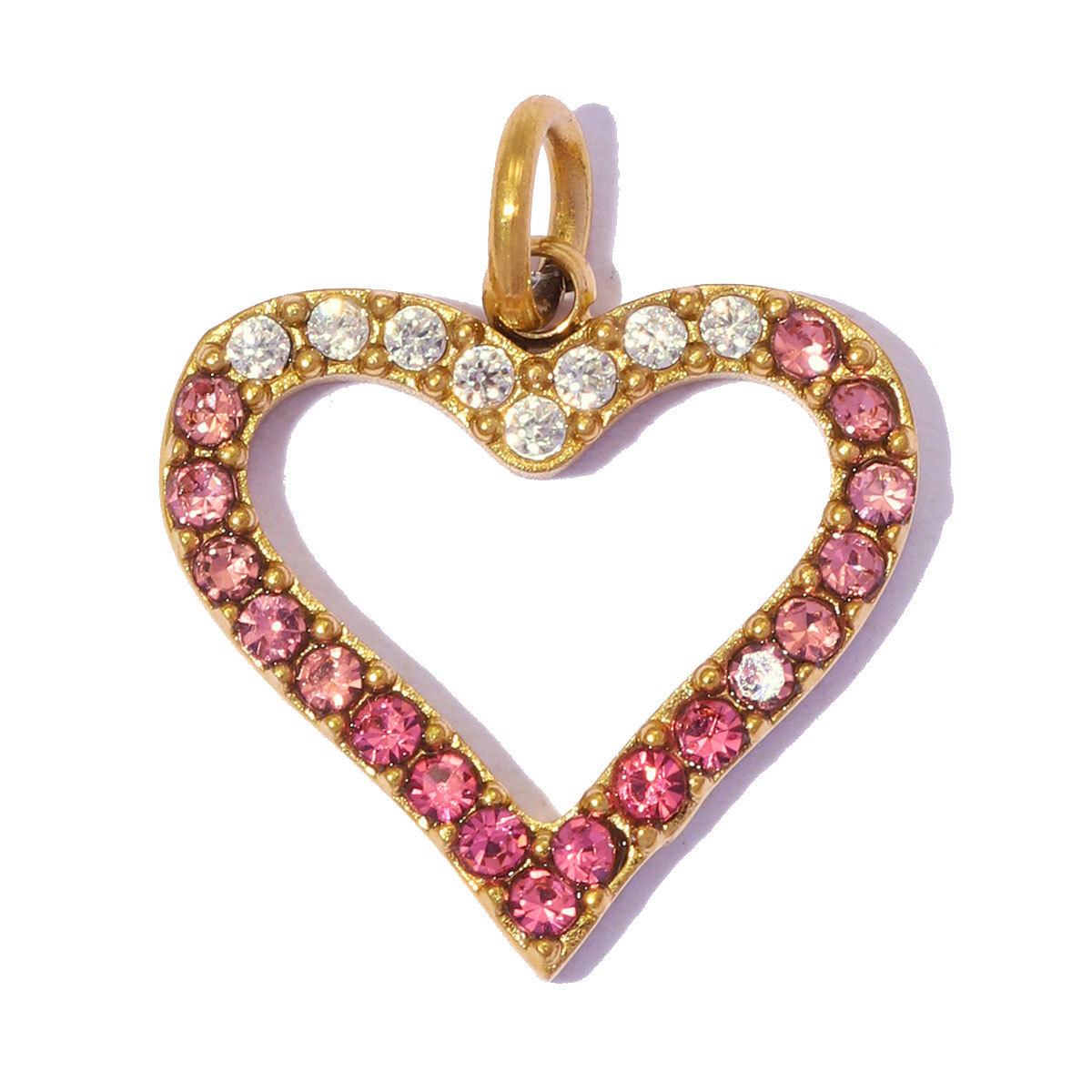6pcs/pack Stainless Steel Rhinestone Star DIY Bracelet Charms Hollow Love Heart  Necklace Pendants Women Earring Jewelry Wholesale