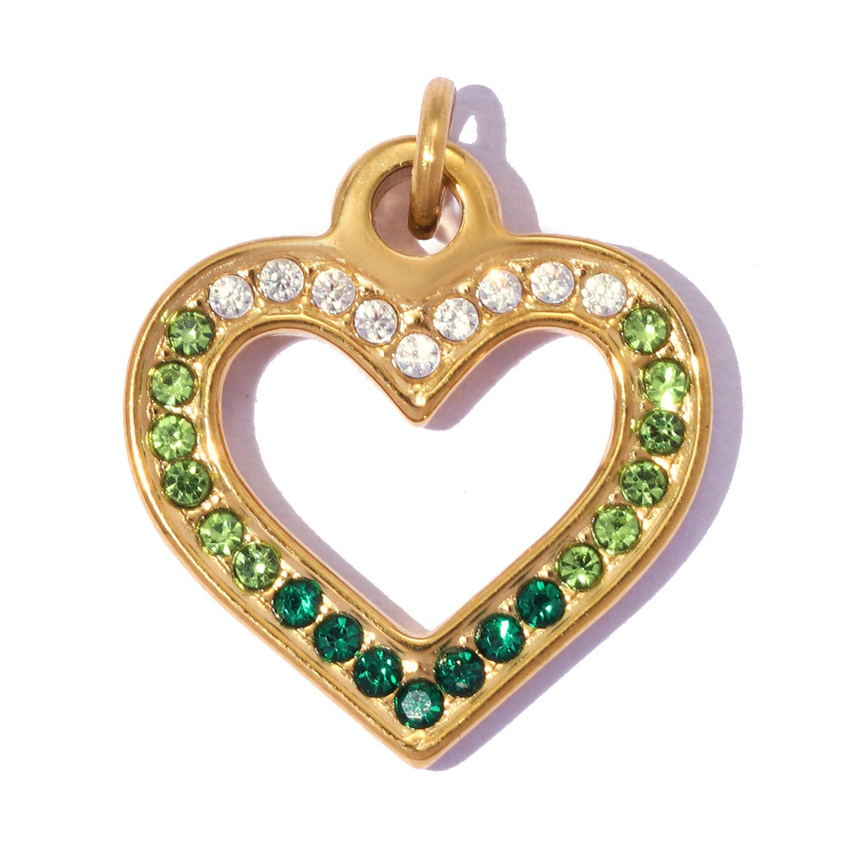 6pcs/pack Stainless Steel Rhinestone Star DIY Bracelet Charms Hollow Love Heart  Necklace Pendants Women Earring Jewelry Wholesale