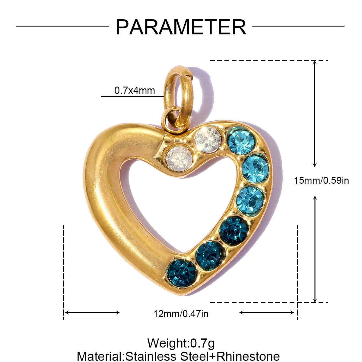 6pcs/pack Stainless Steel Rhinestone Butterfly Life Tree DIY Bracelet Charms Heart Necklace Pendants Women Star Moon Jewelry Wholesale
